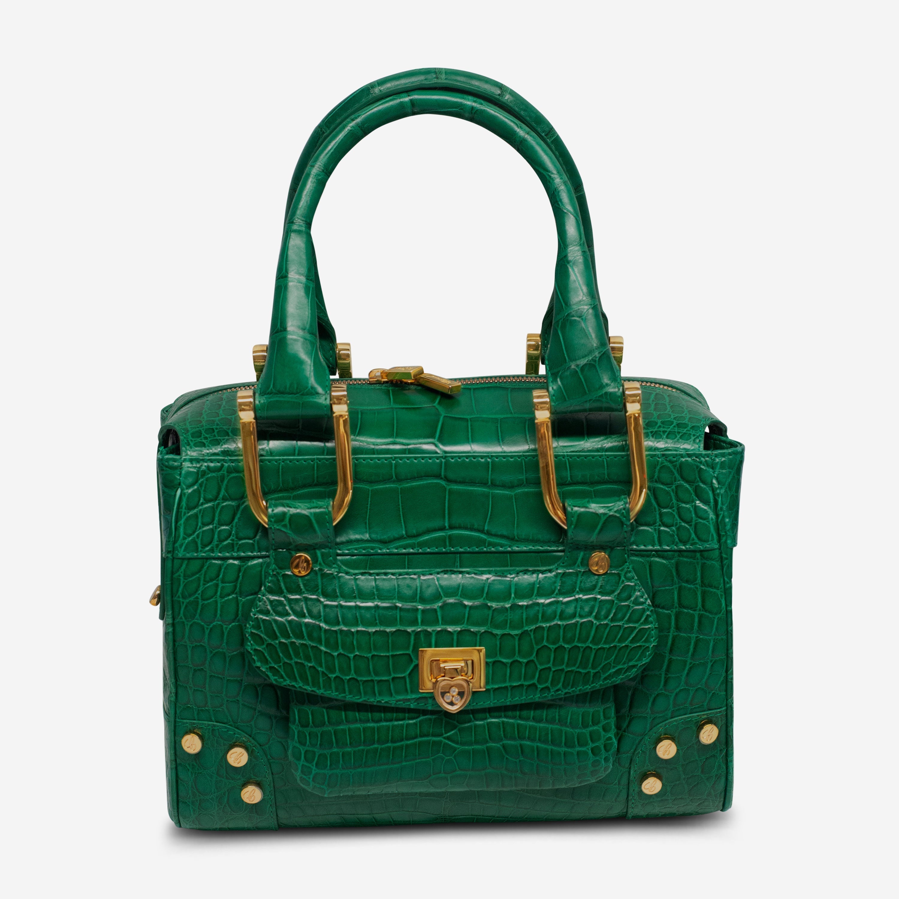 Chopard Caroline Mini Shiny Green Alligator Leather Handbag 95000-0209