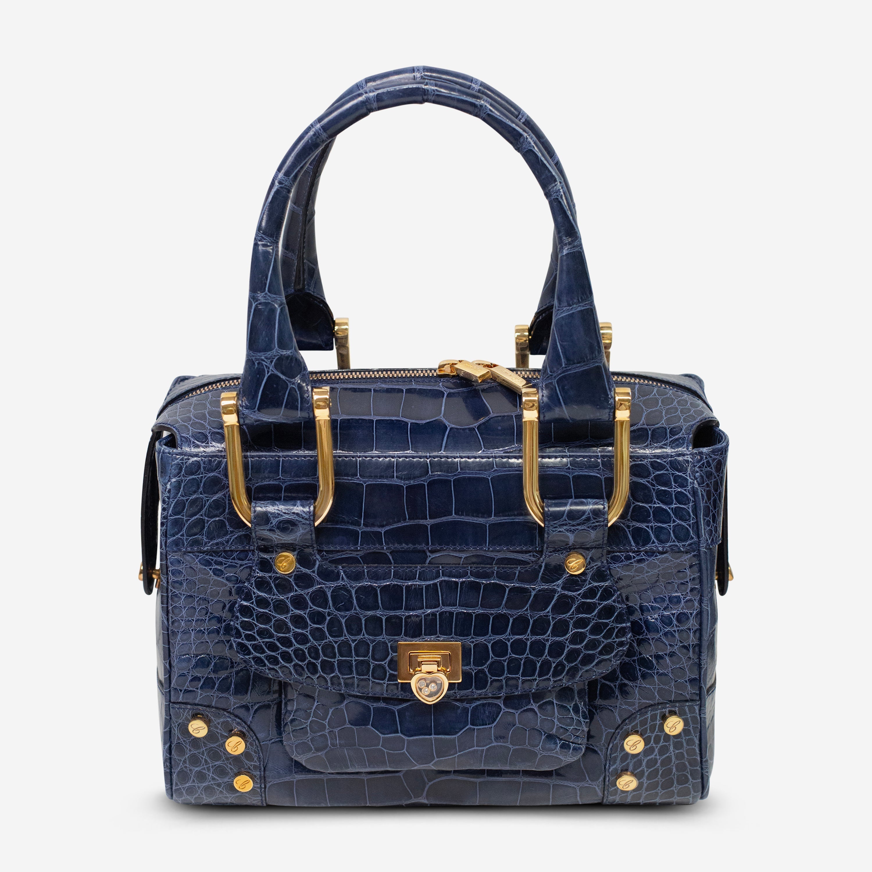 Chopard Caroline Mini Shiny Blue Alligator Leather Handbag 95000-0279