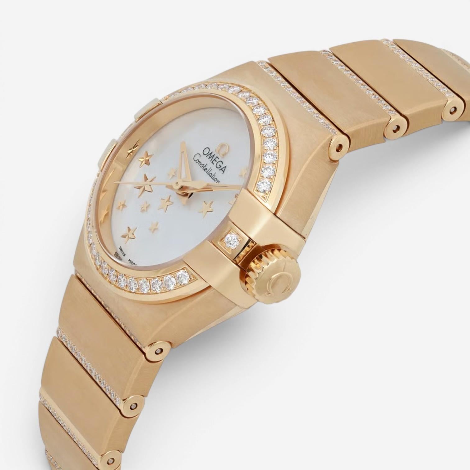 Omega Constellation 18K Yellow Gold Diamond Automatic Ladies Watch 123.55.27.20. — view 2