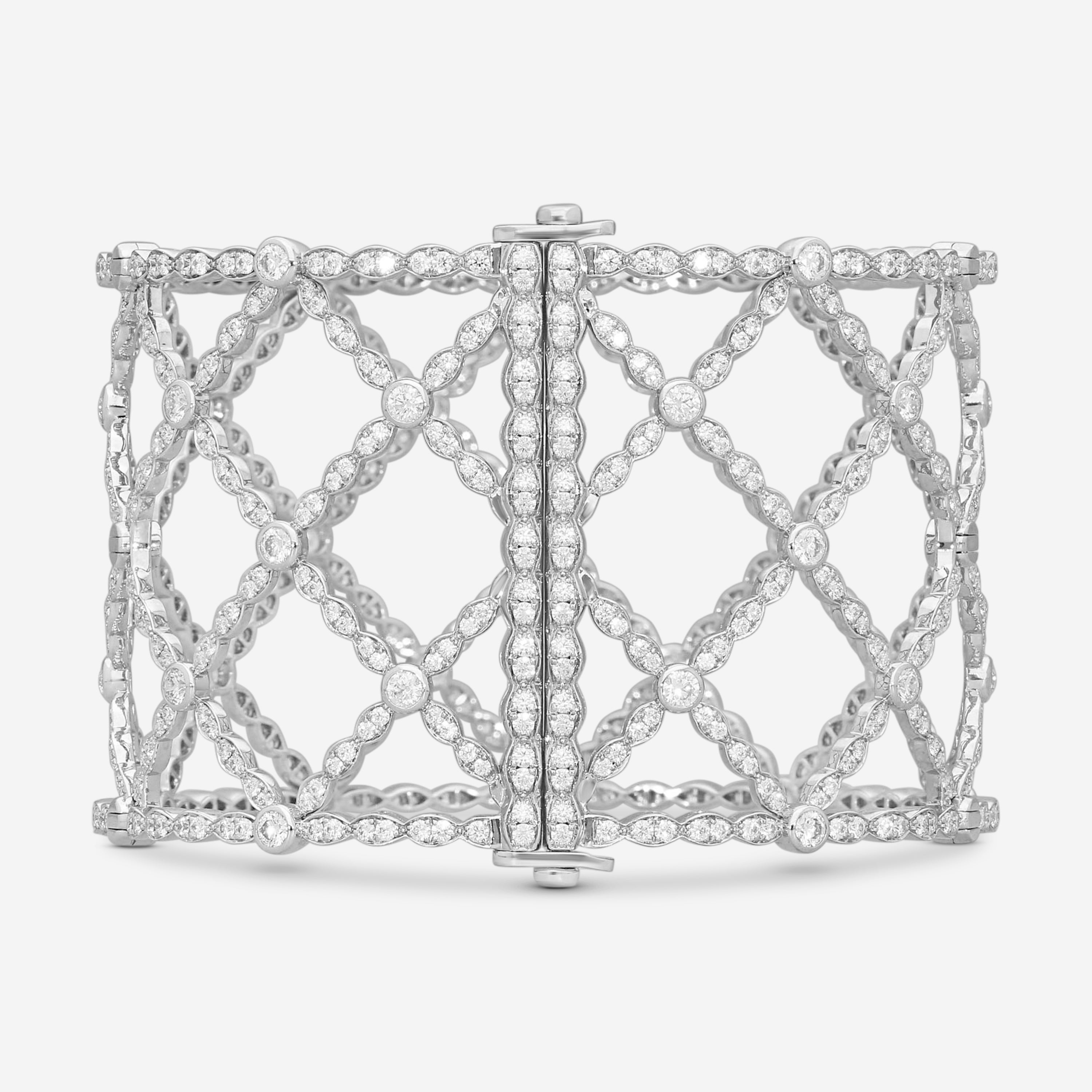 Hearts On Fire Lorelei Lattice 18K White Gold Diamond Bracelet HFBLORDILAT08308W — view 4