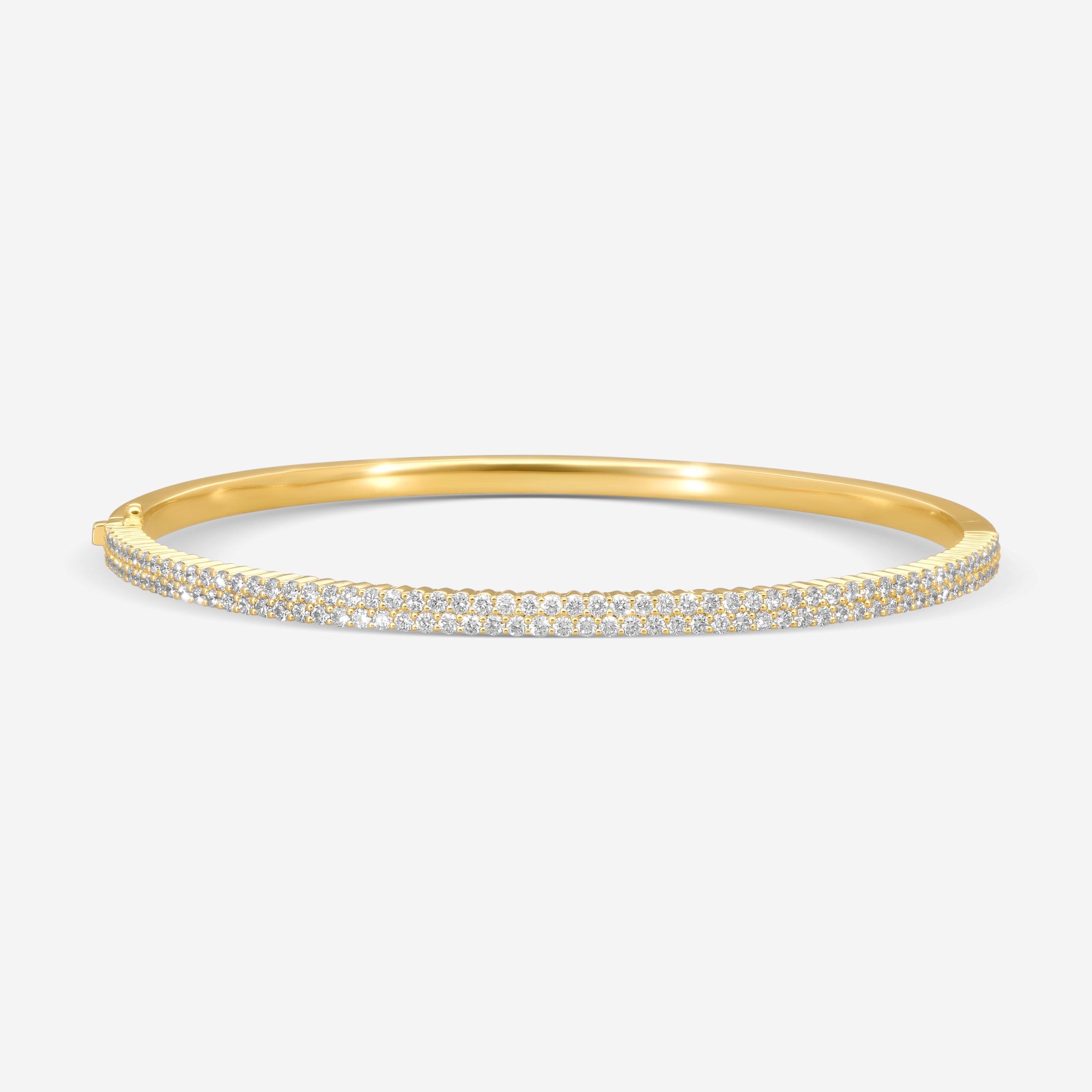 Mémoire Paramount 18K Yellow Gold Double Row Diamond Bangle Bracelet CGPR124-18K