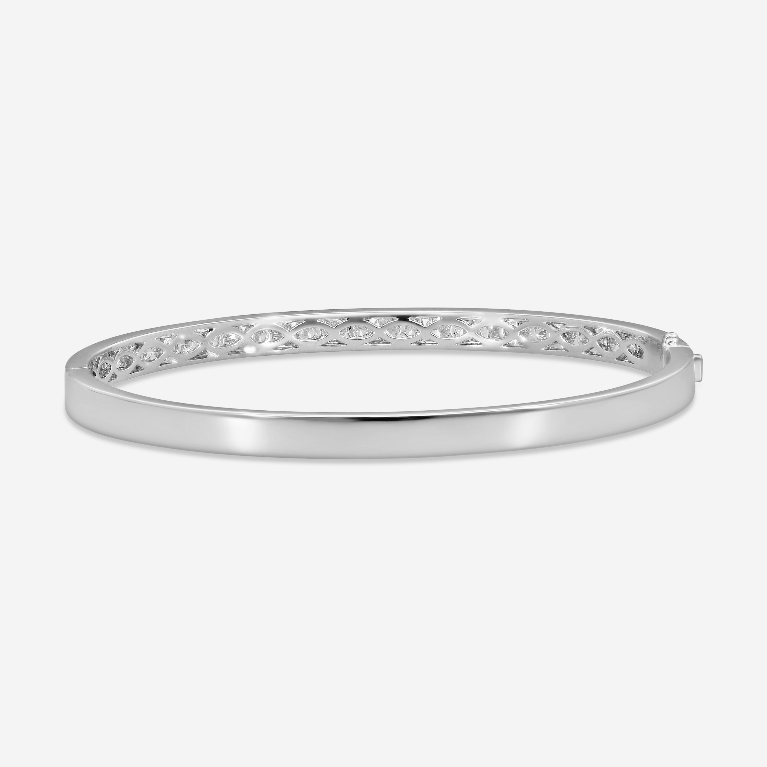 Mémoire 18K White Gold Channel Set Diamond Bangle Bracelet FGCS123-18KW — view 2