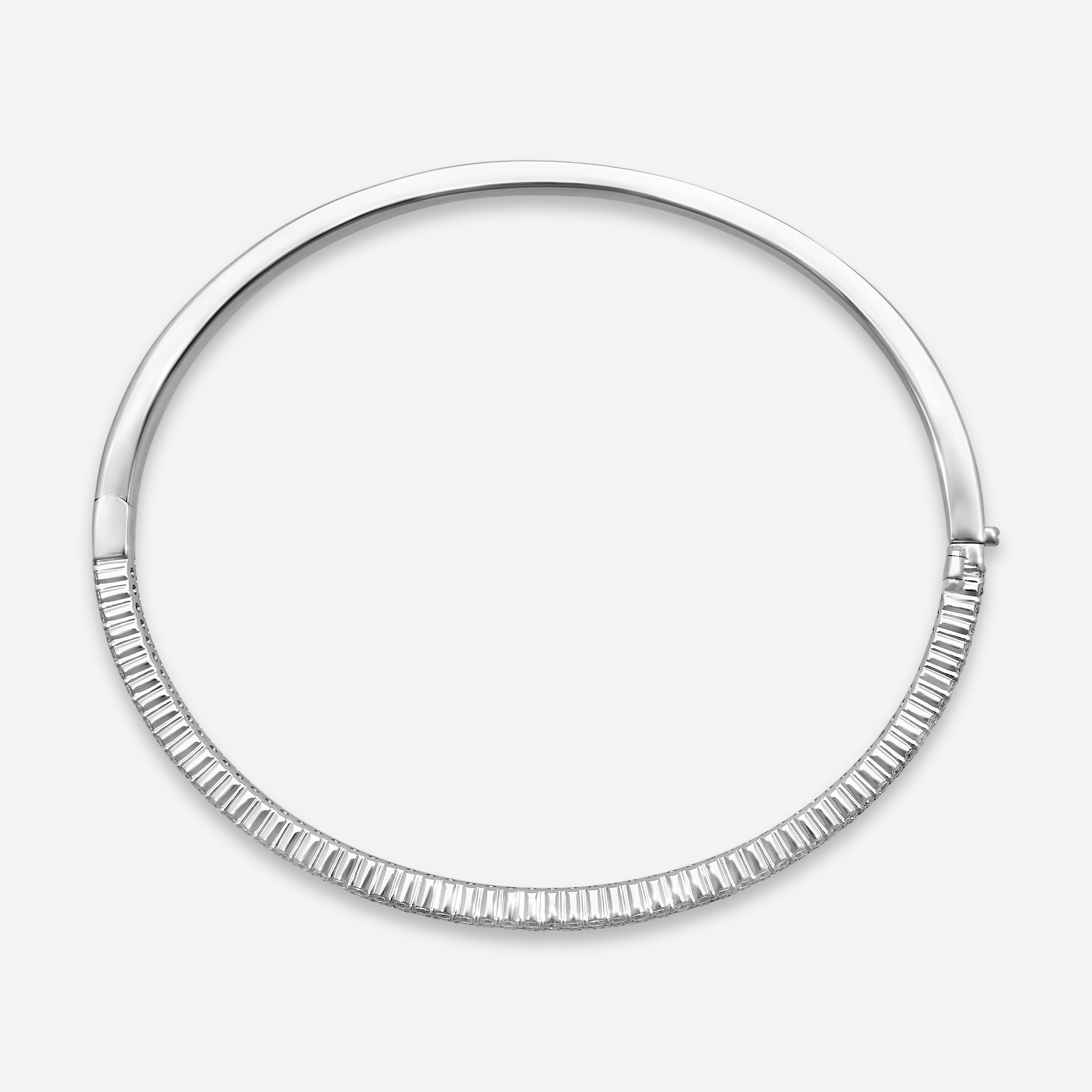 Mémoire 18K White Gold Channel Set Diamond Bangle Bracelet FGCS123-18KW — view 3