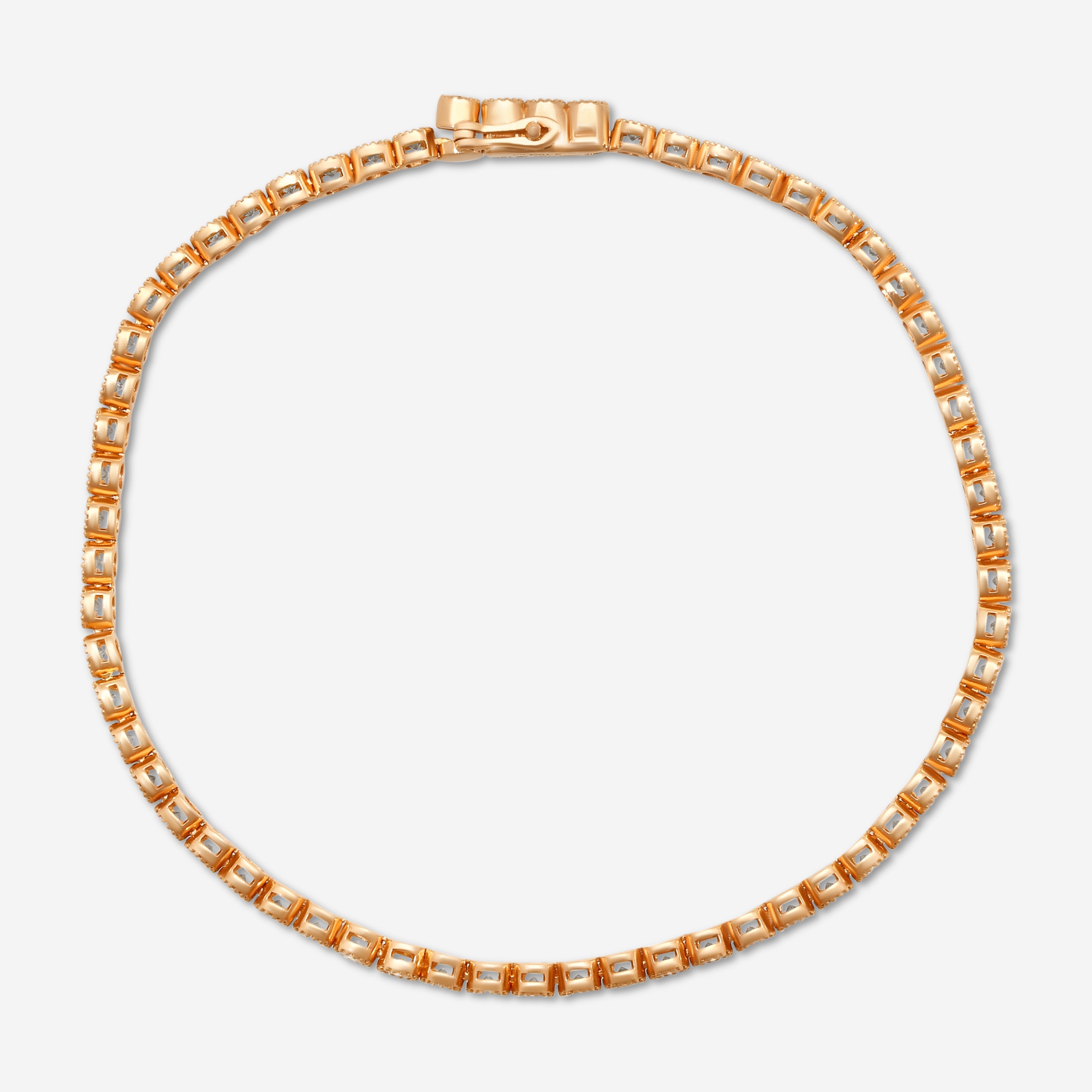 Mémoire Milgrain 18K Rose Gold Line Diamond Tennis Bracelet CBDD134-18KR — view 2