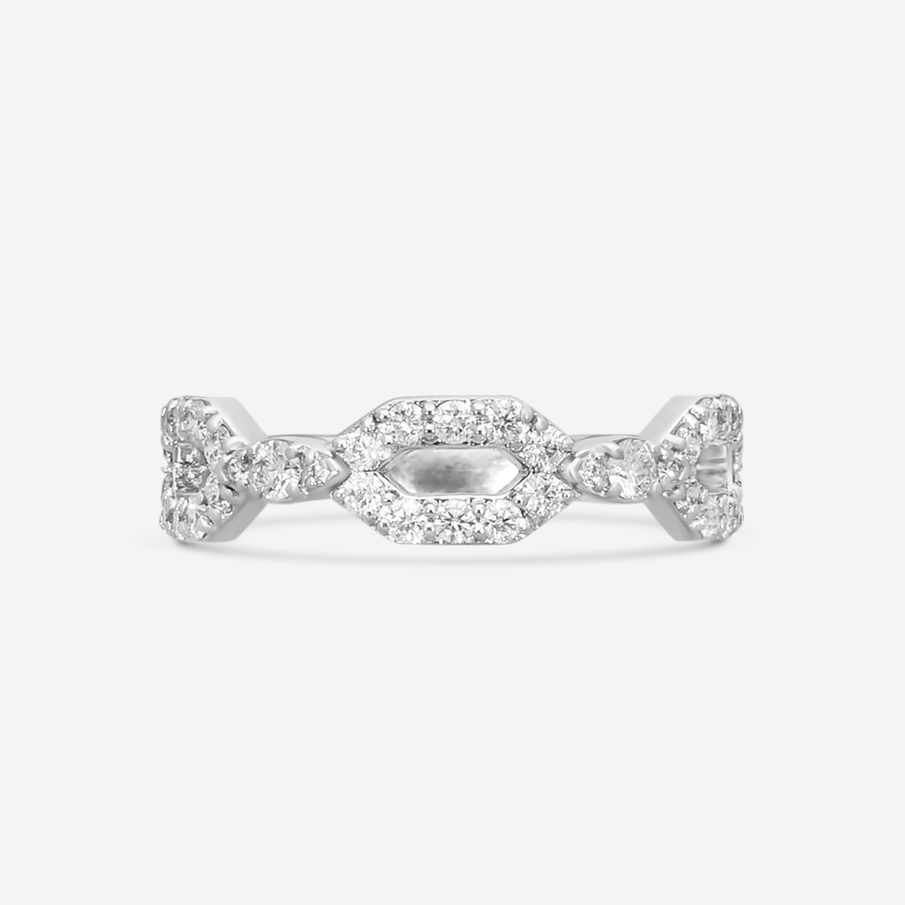 Hearts On Fire Liliana 18K White Gold Diamond Band Ring Sz. 6.5 HBALILBEZM00458W