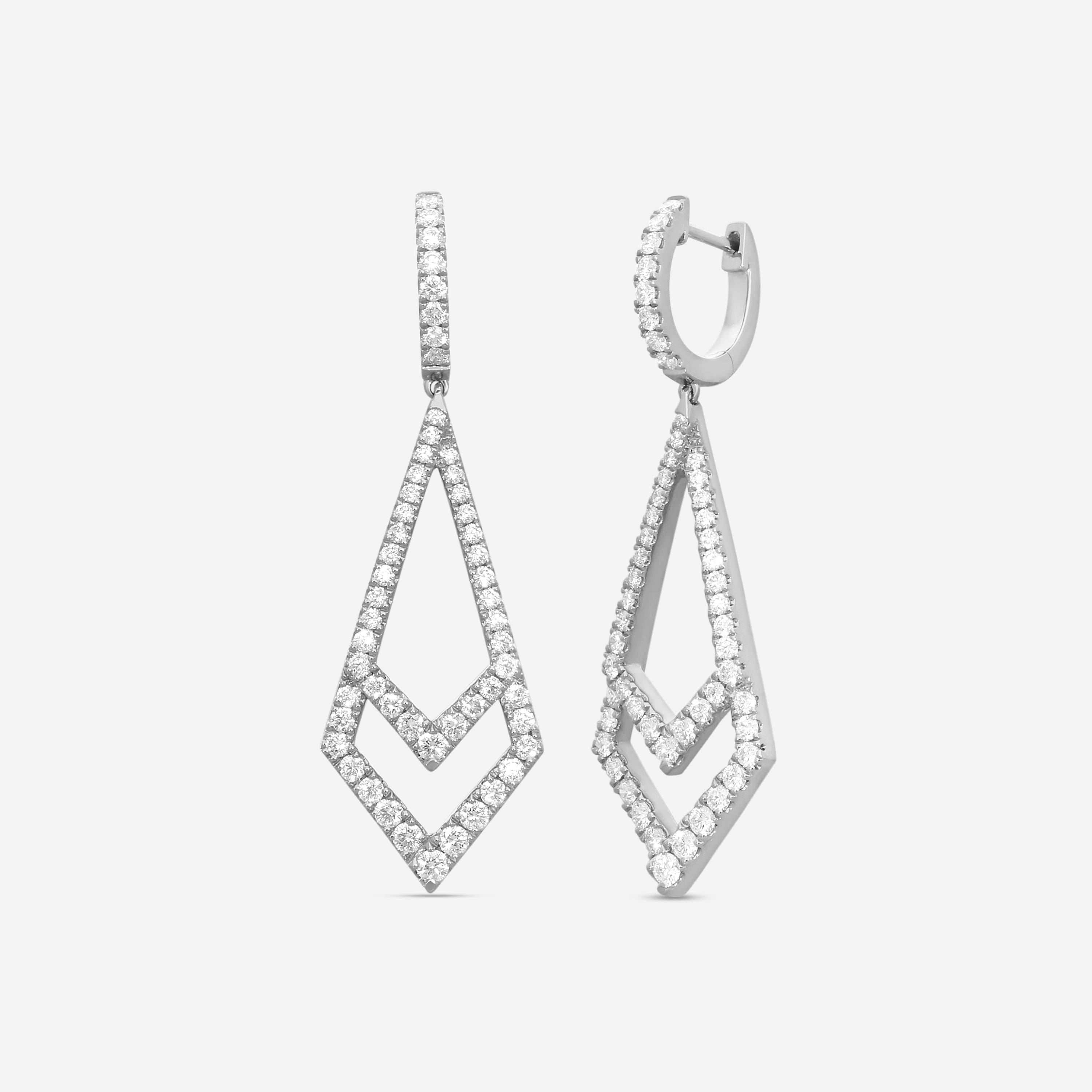 Mémoire Essentials Kite 18K White Gold Diamond Drop Earrings CHH01K1-18KW — view 2