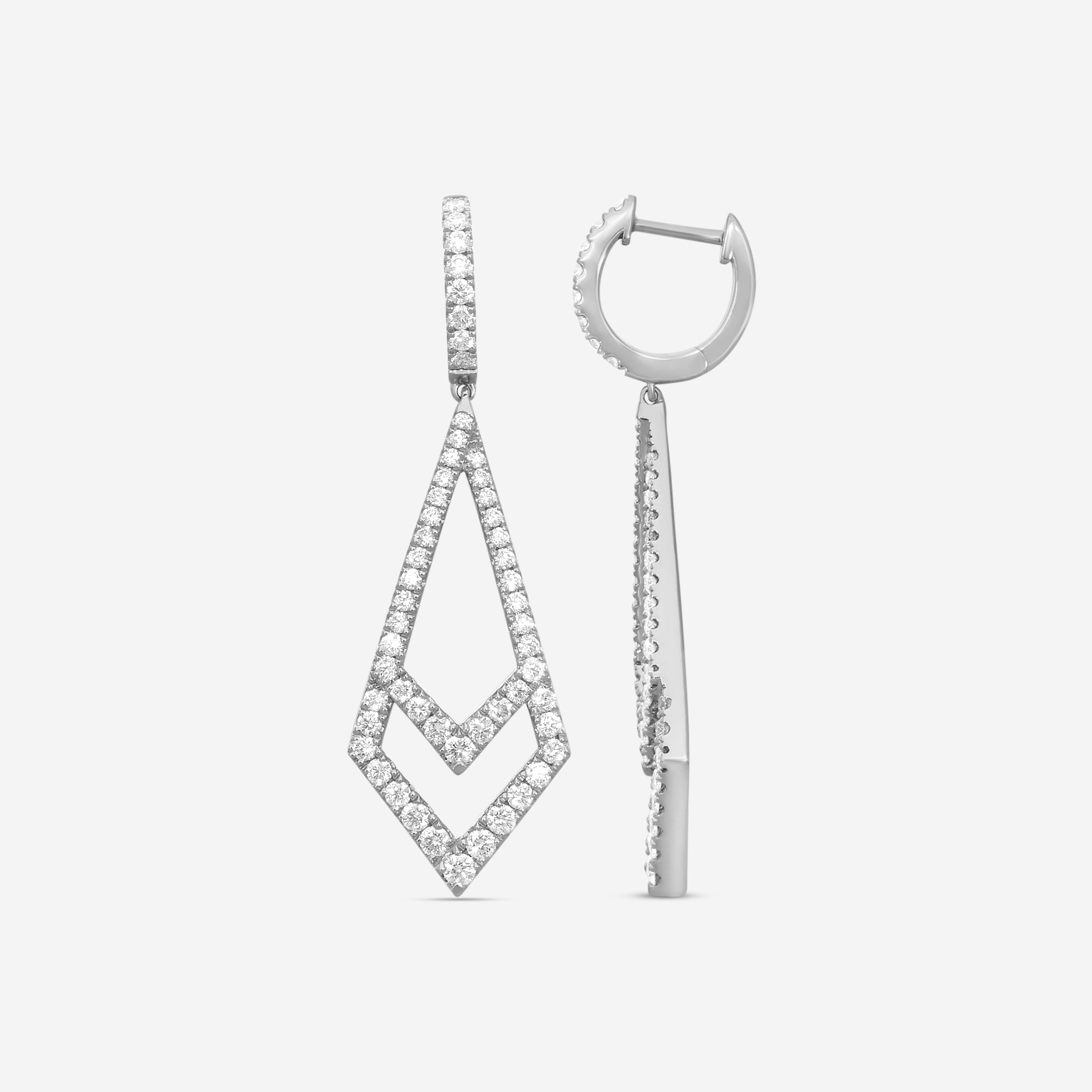 Mémoire Essentials Kite 18K White Gold Diamond Drop Earrings CHH01K1-18KW — view 3