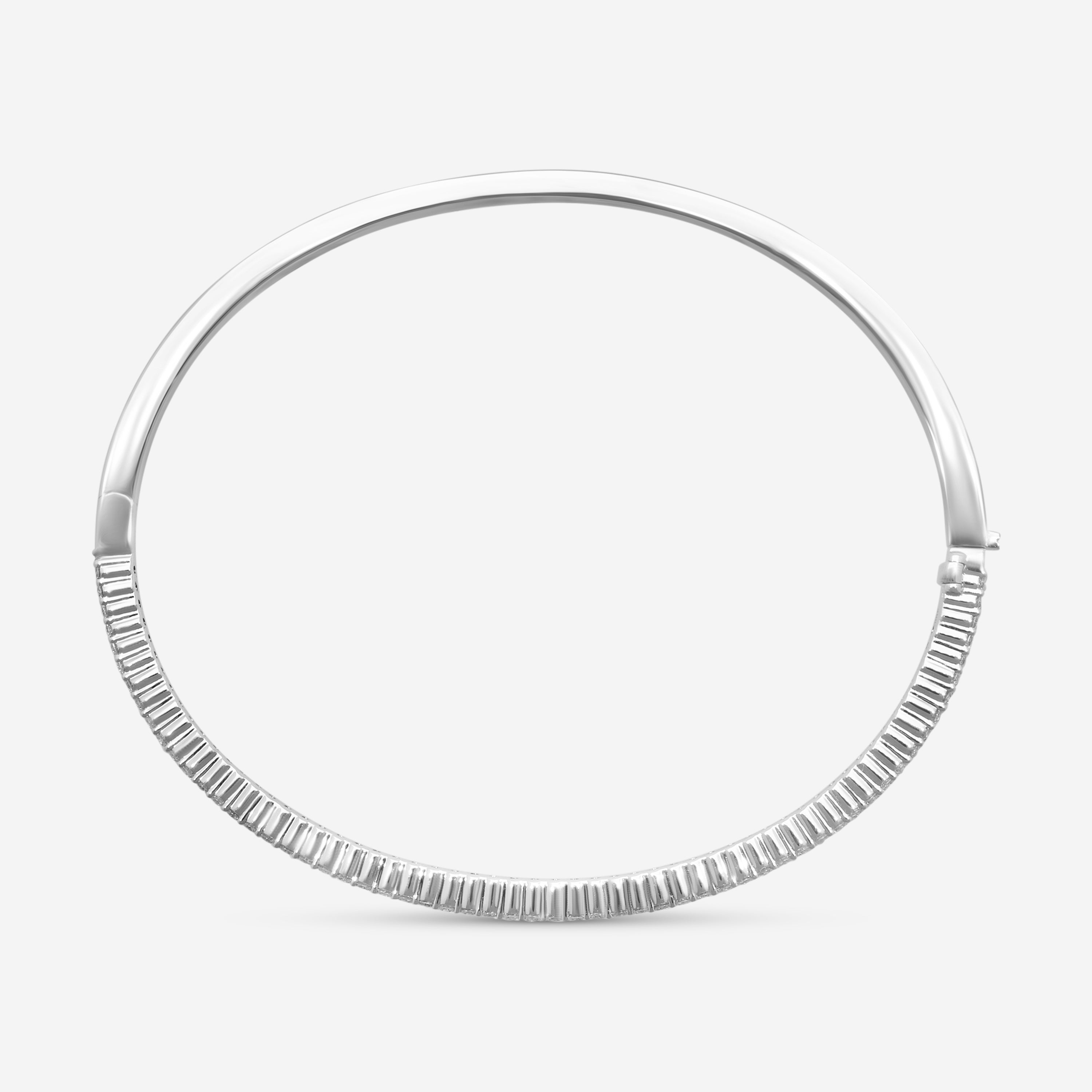 Mémoire Paramount 18K White Gold Double Row Diamond Bangle Bracelet CGPR124-18KW — view 2