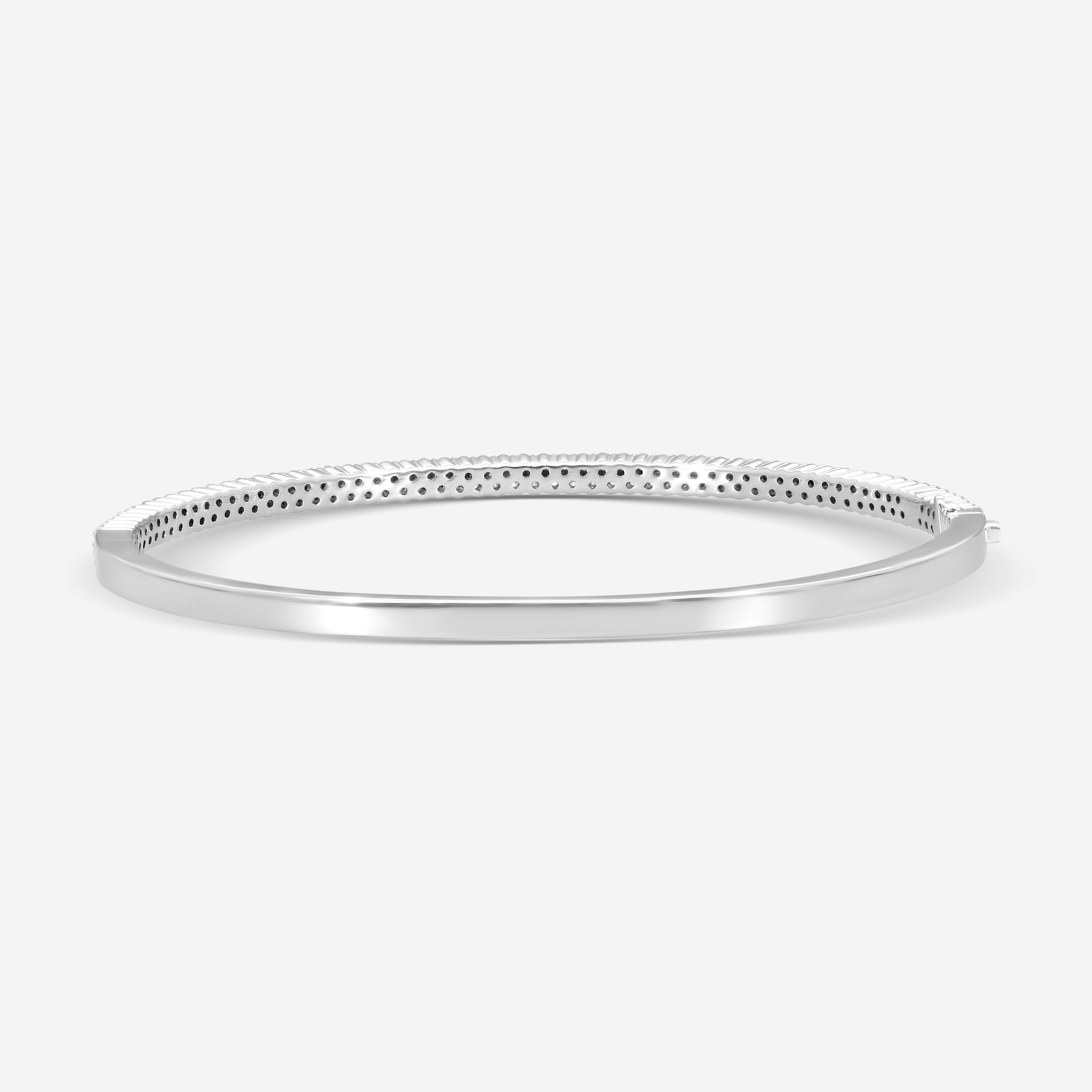 Mémoire Paramount 18K White Gold Double Row Diamond Bangle Bracelet CGPR124-18KW — view 3