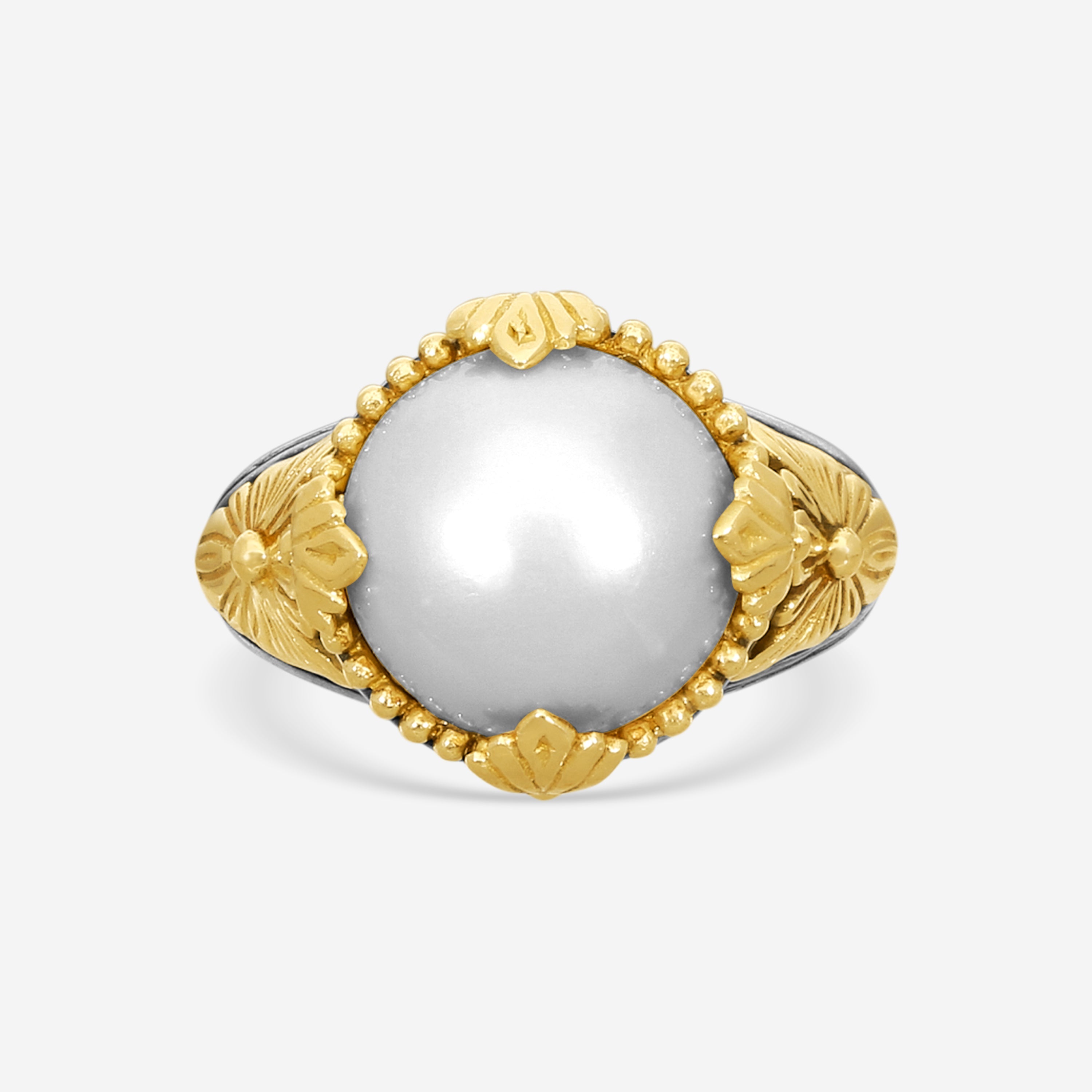 Konstantino Thalia Sterling Silver & 18K Yellow Gold Pearl Ring Sz. 7 DKJ851-122-S7