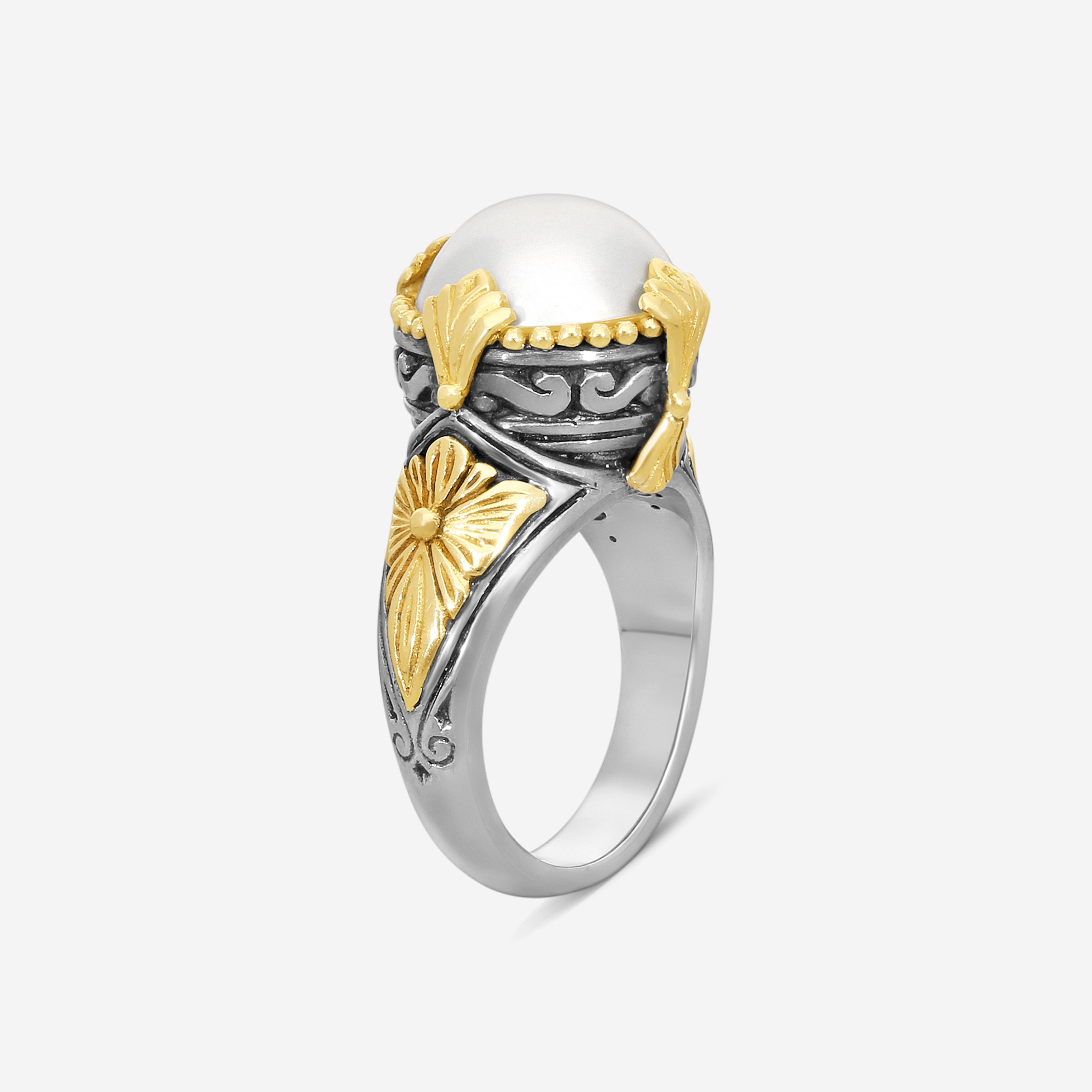 Konstantino Thalia Sterling Silver & 18K Yellow Gold Pearl Ring Sz. 7 DKJ851-122-S7 — view 2