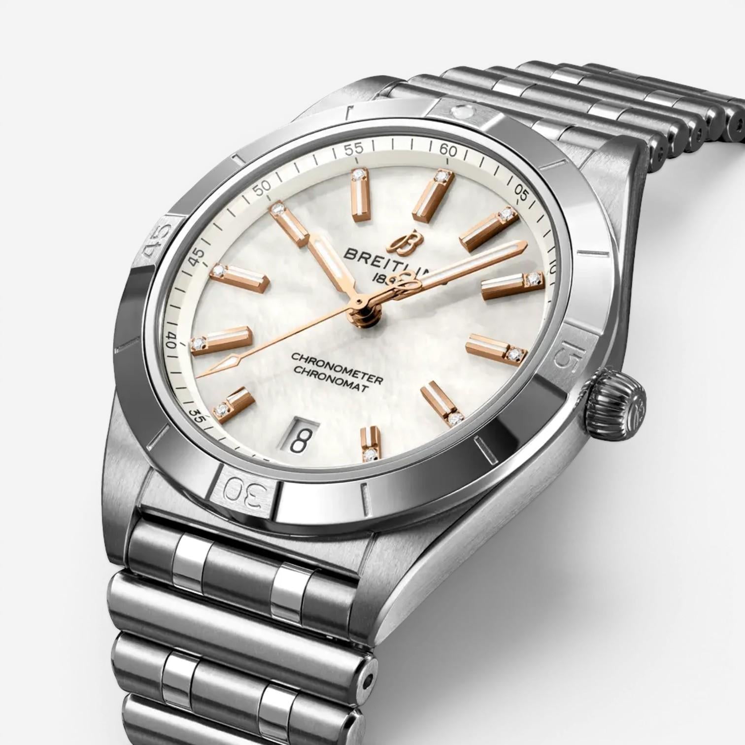 Breitling Chronomat Diamond Stainless Steel Automatic Ladies Watch A10380101A4A1 — view 2