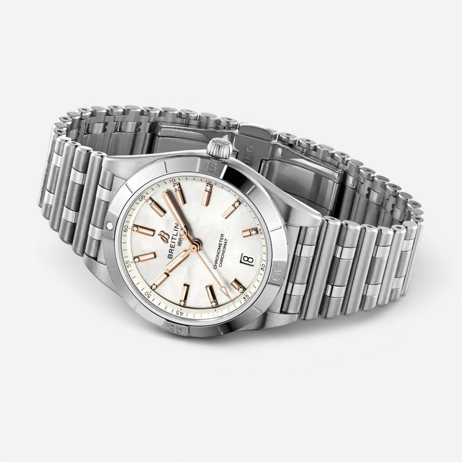 Breitling Chronomat Diamond Stainless Steel Automatic Ladies Watch A10380101A4A1 — view 3