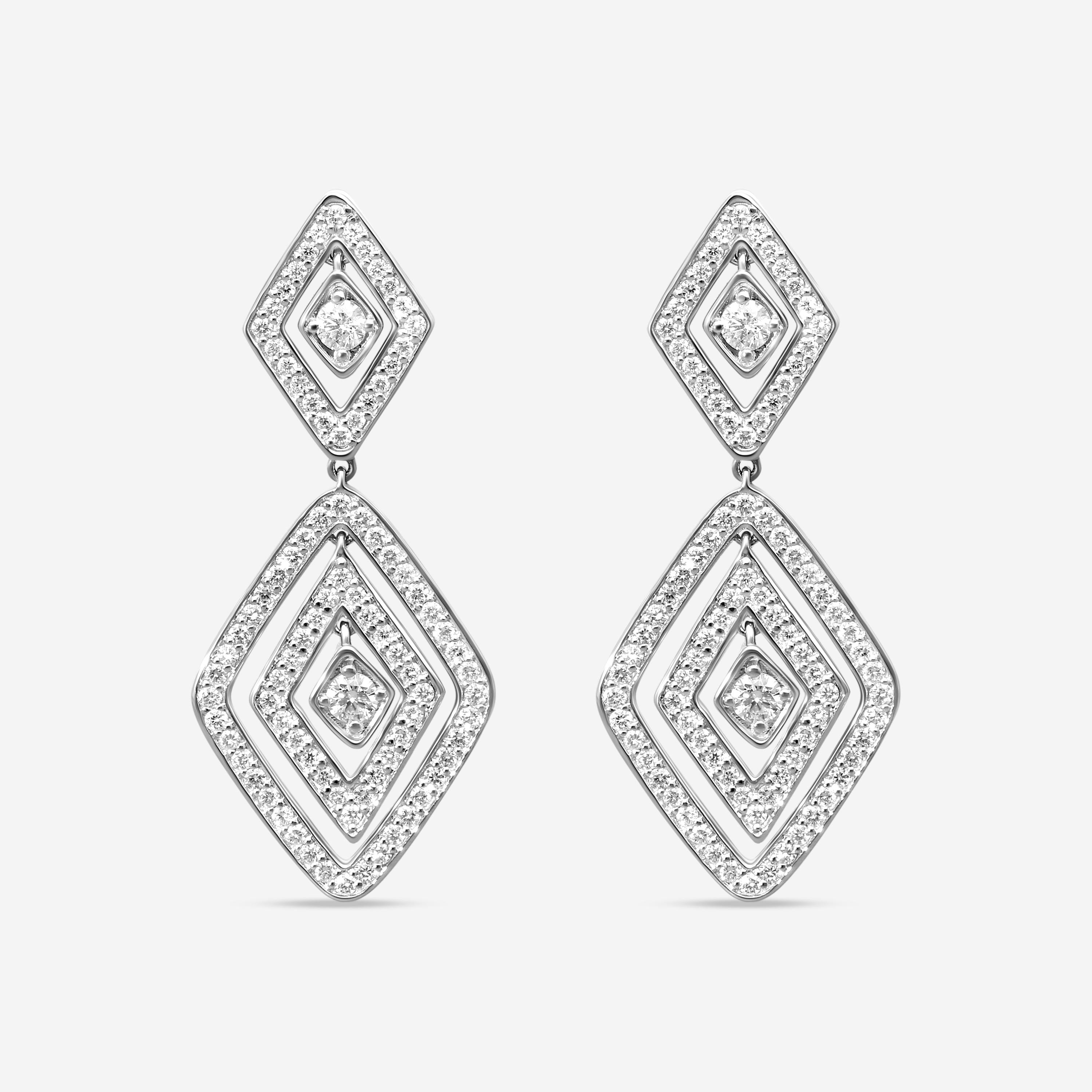 Roberto Coin Diamante 18K White Gold Diamond Drop Earrings 111482AWERX0