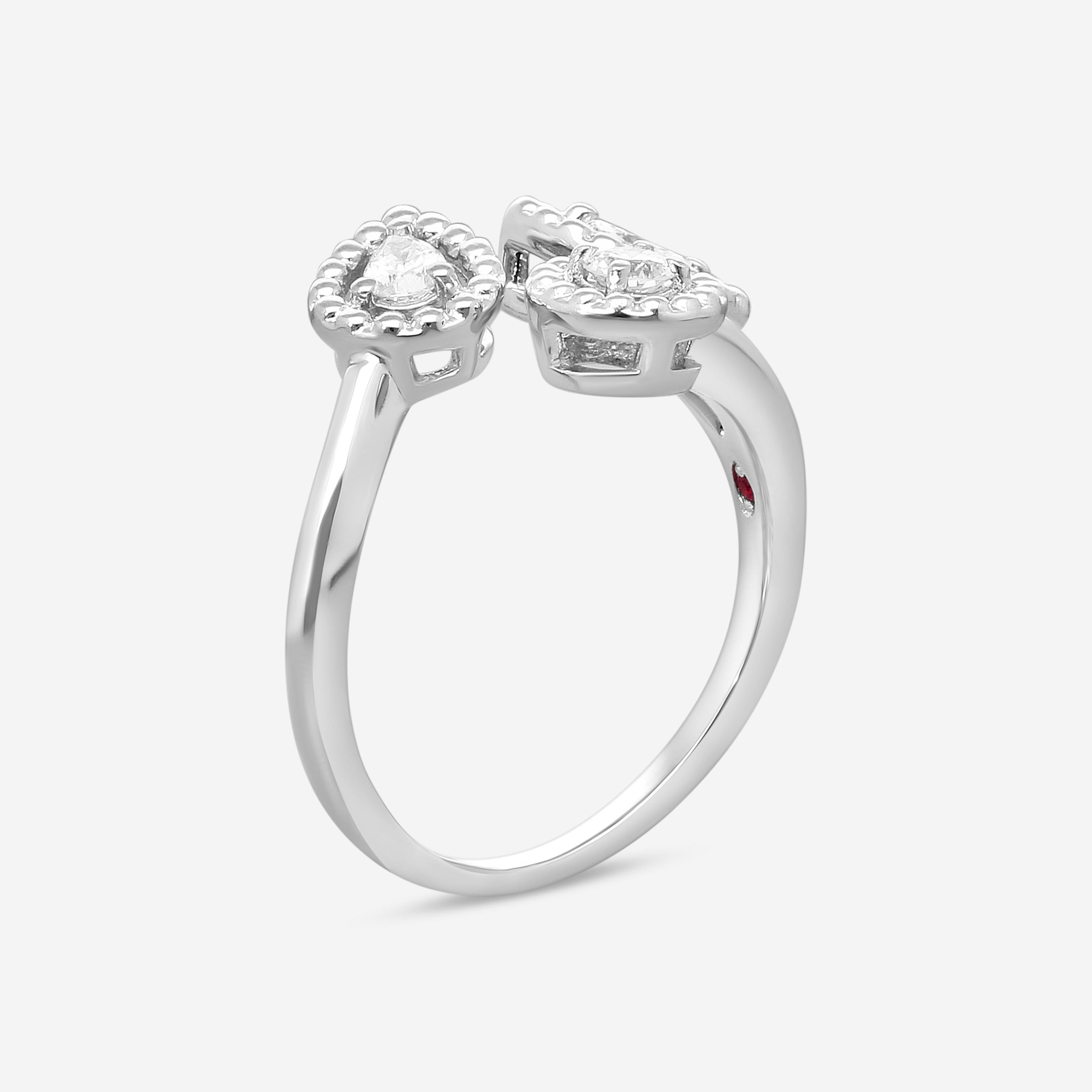 Roberto Coin Dolcetto 18K White Gold Diamond 3-Stone Ring Sz. 6.5 111491AW65X0 — view 2