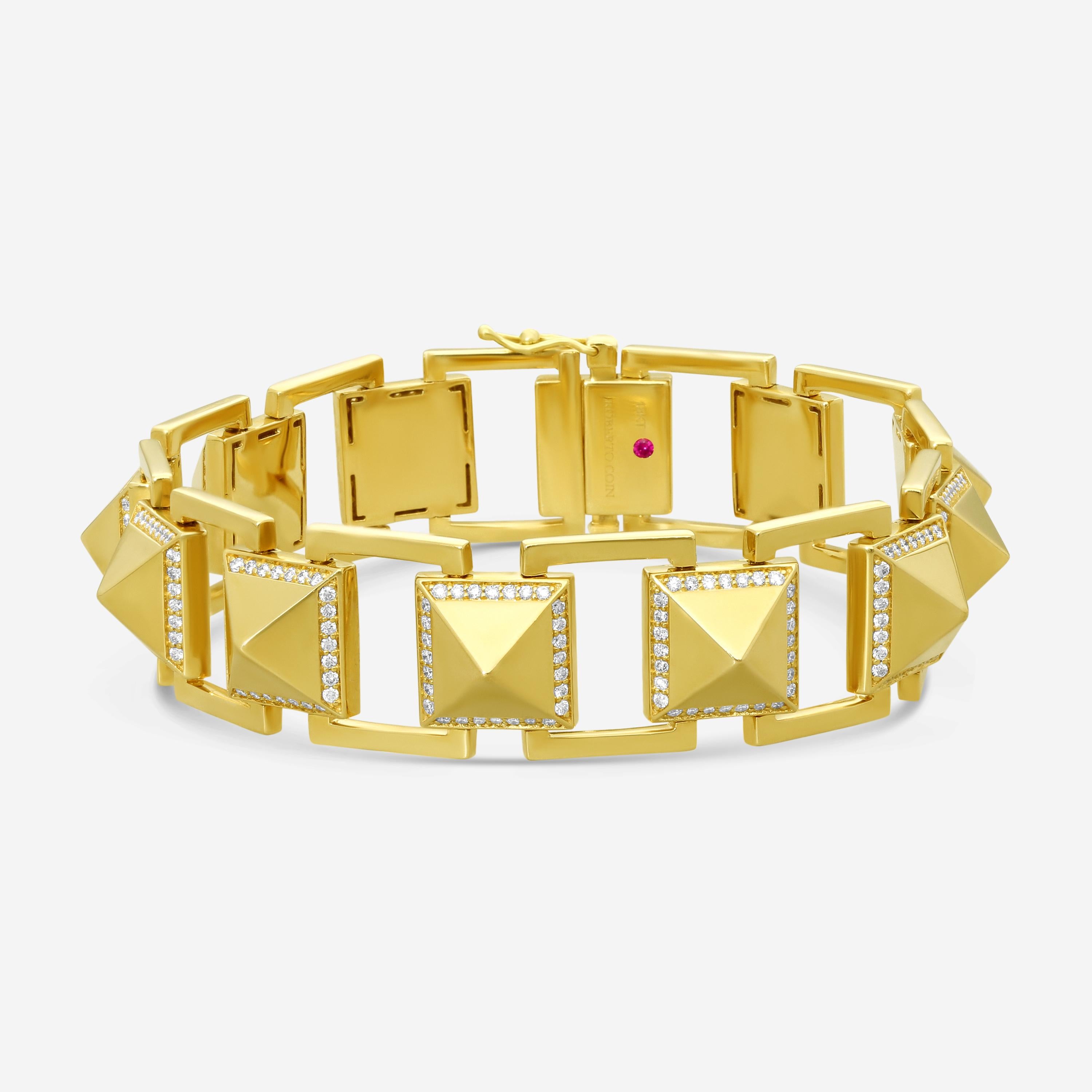 Roberto Coin Obelisco 18K Yellow Gold Diamond Bracelet 8882577AYLBX