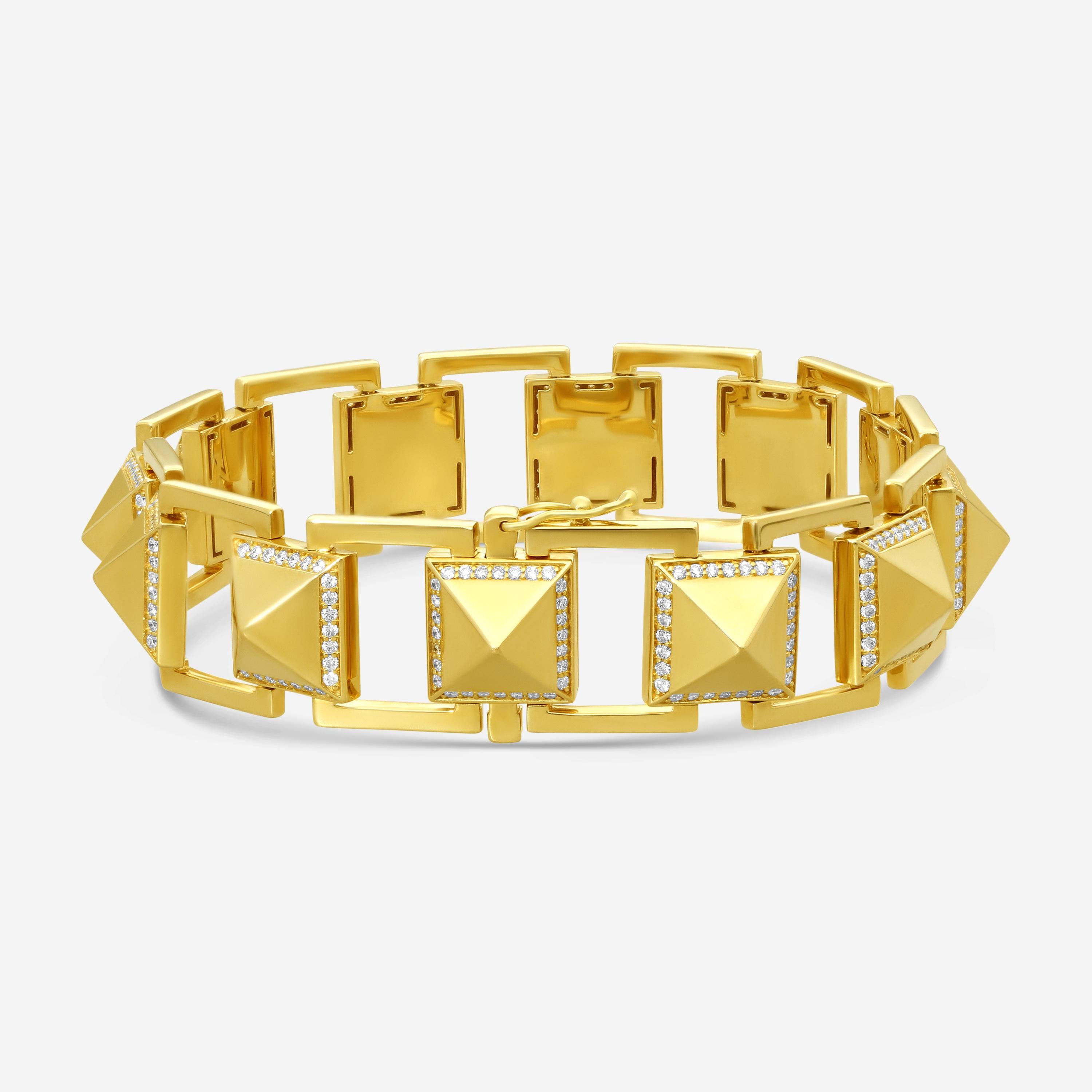 Roberto Coin Obelisco 18K Yellow Gold Diamond Bracelet 8882577AYLBX — view 3