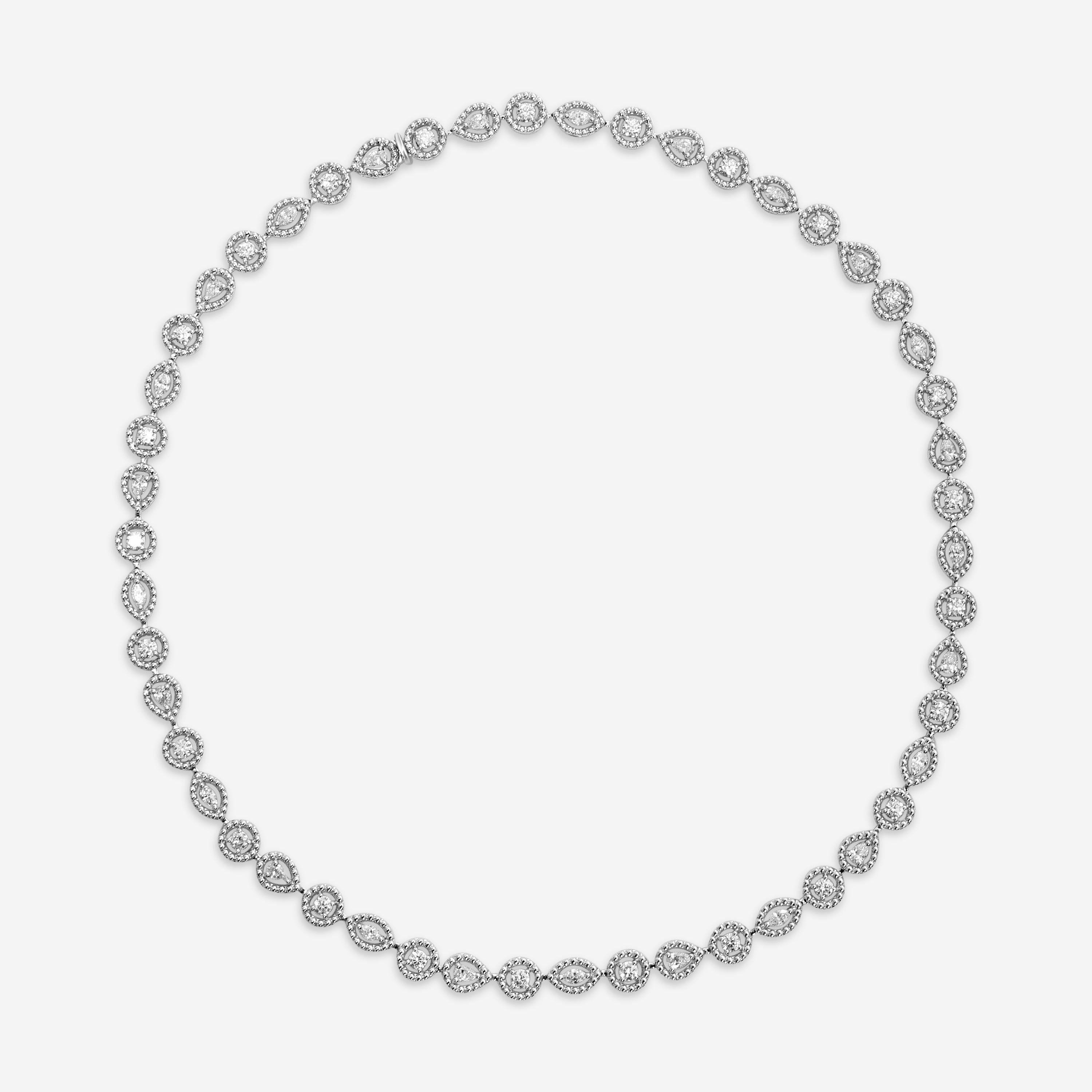 Roberto Coin Dolcetto 18K White Gold Diamond Pavé Necklace 17" 111491AWCHX0