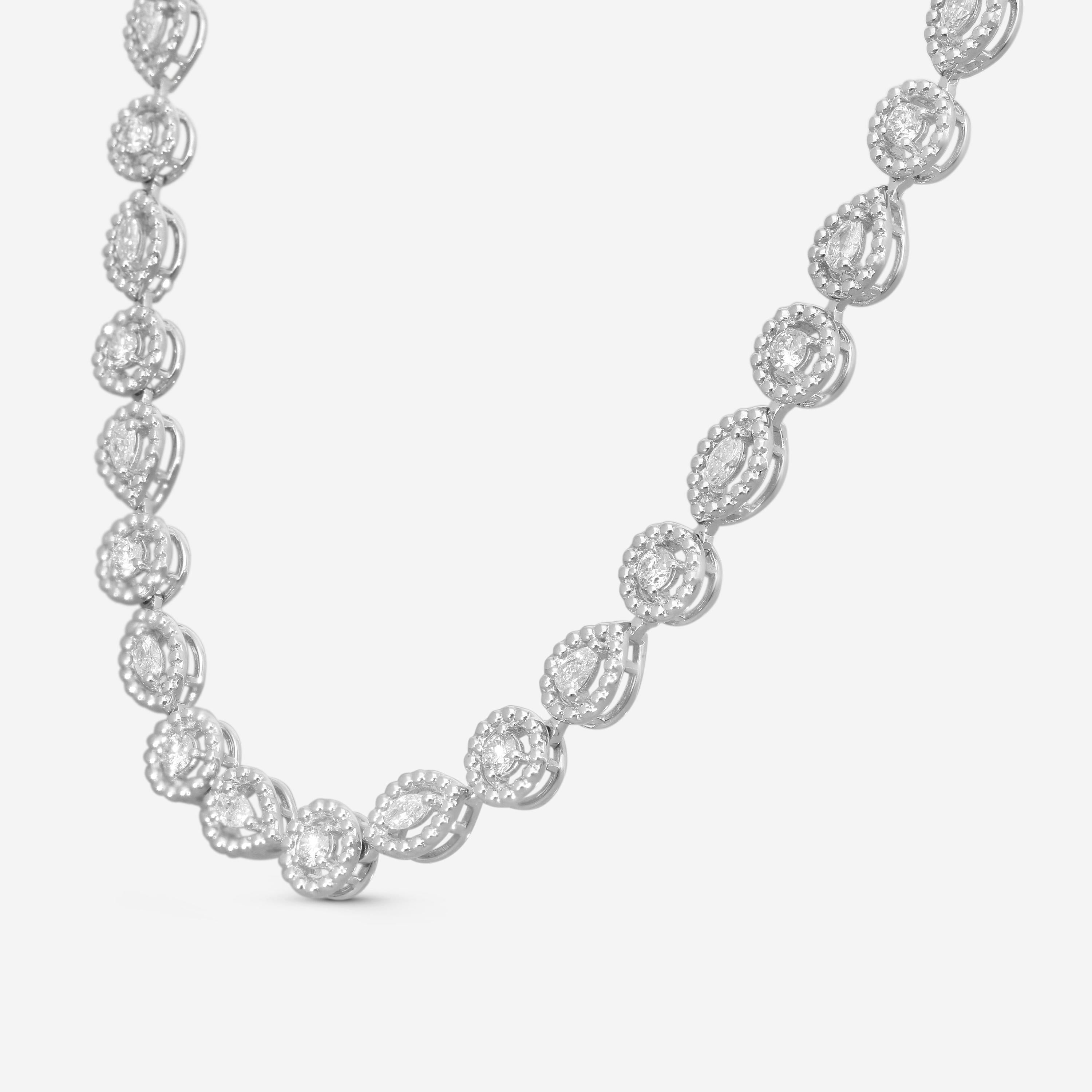 Roberto Coin Dolcetto 18K White Gold Diamond Pavé Necklace 17" 111491AWCHX0 — view 4
