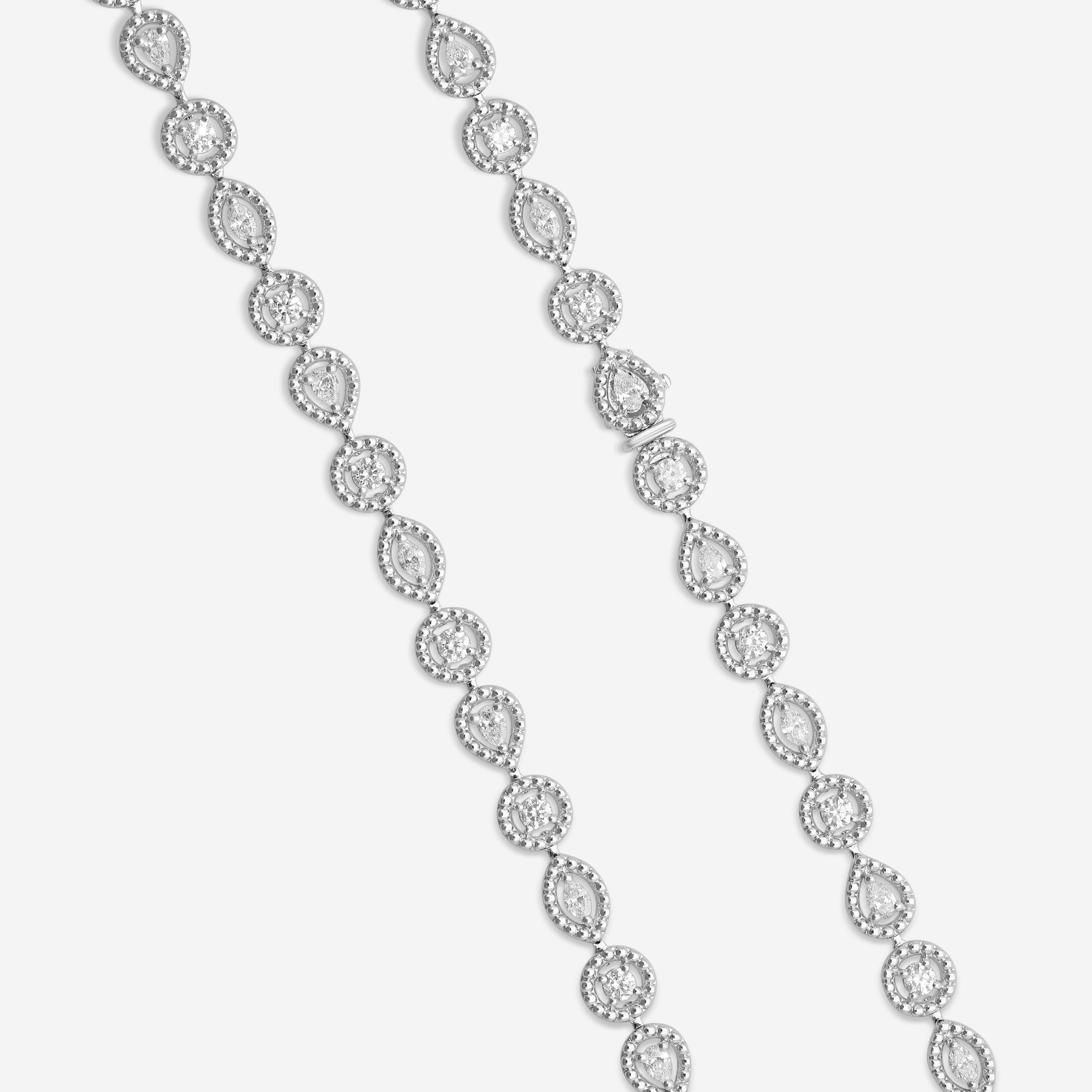Roberto Coin Dolcetto 18K White Gold Diamond Pavé Necklace 17" 111491AWCHX0 — view 5