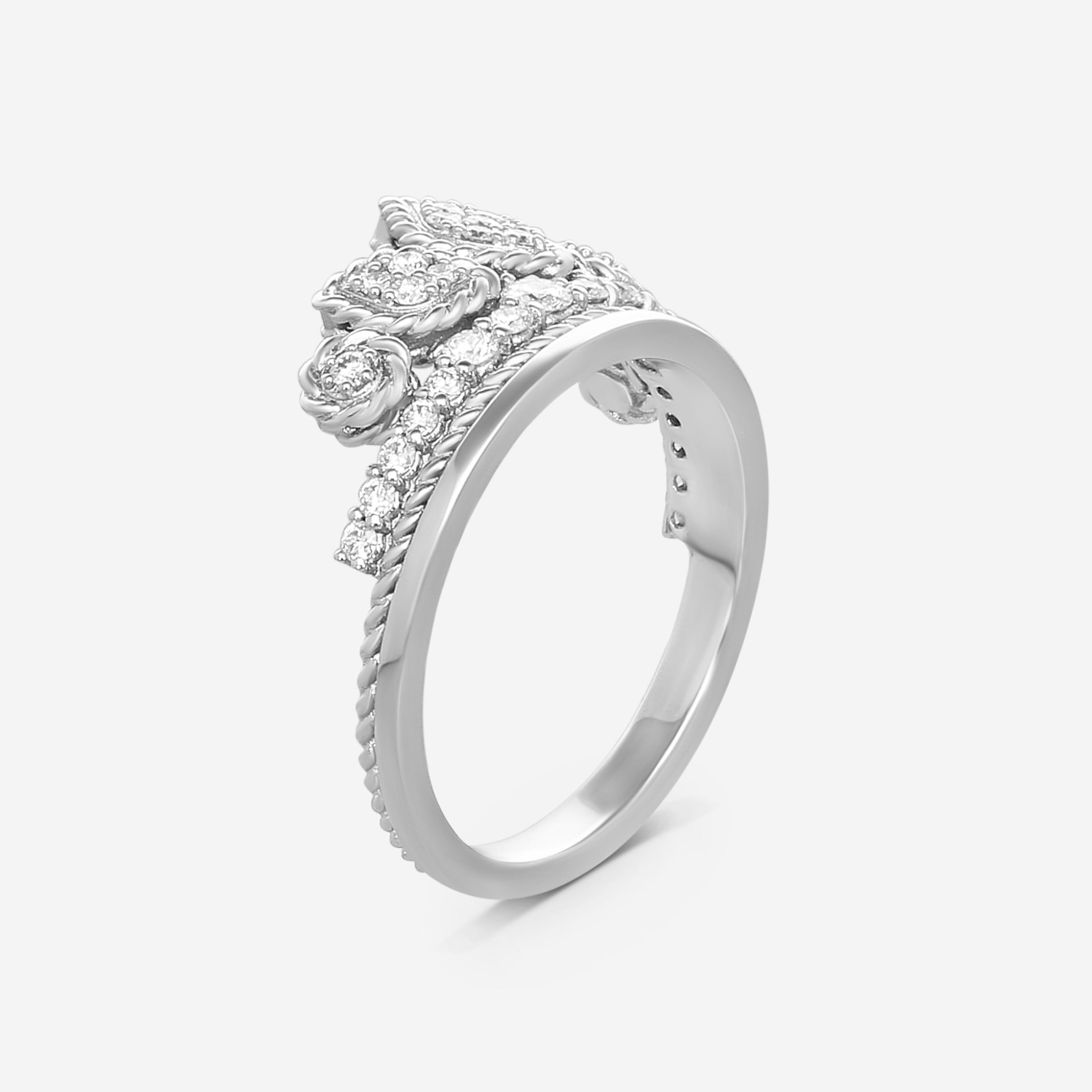 Roberto Coin Cinderella Tiara 18K White Gold Diamond Ring Sz. 6.5 8882706AW65X — view 2