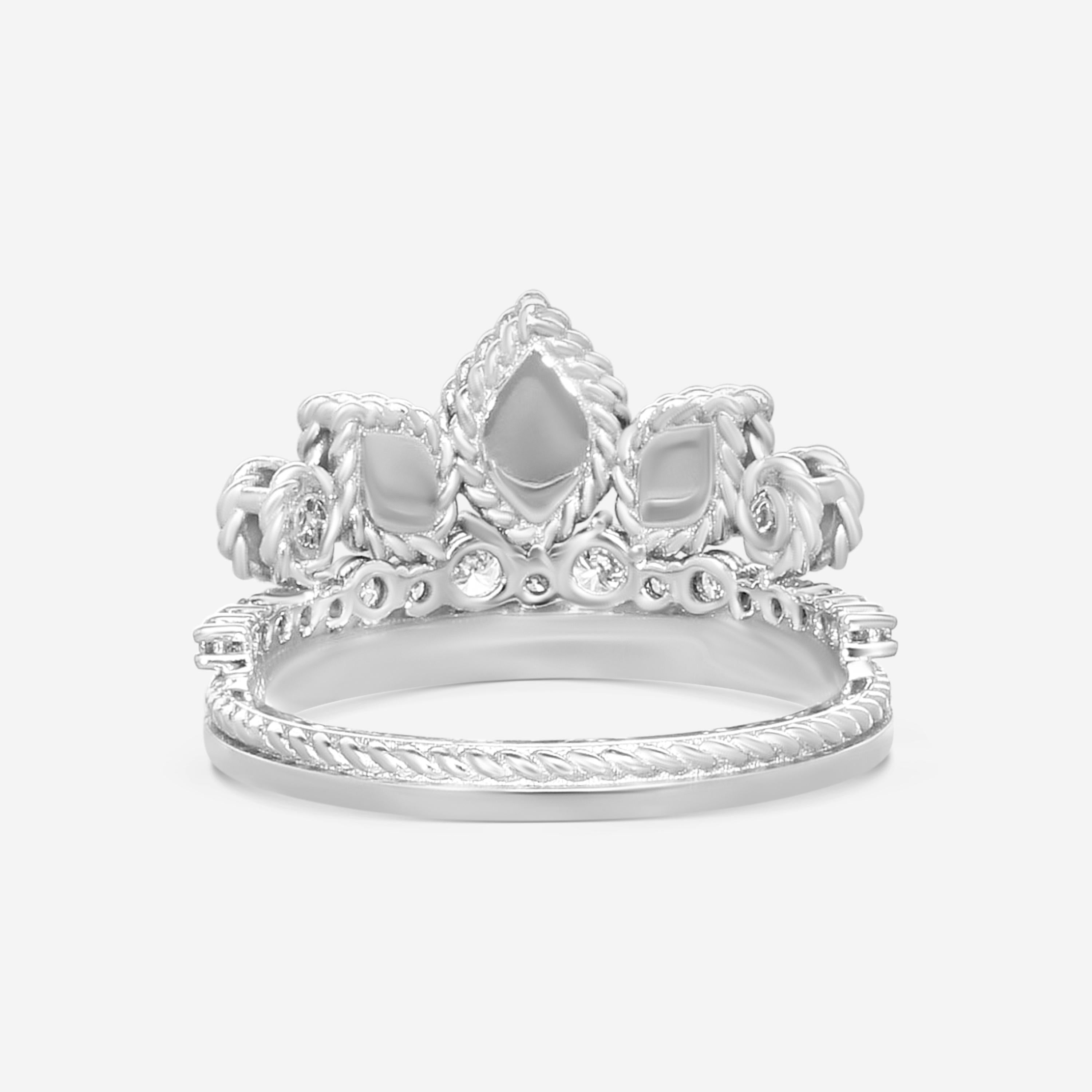 Roberto Coin Cinderella Tiara 18K White Gold Diamond Ring Sz. 6.5 8882706AW65X — view 3