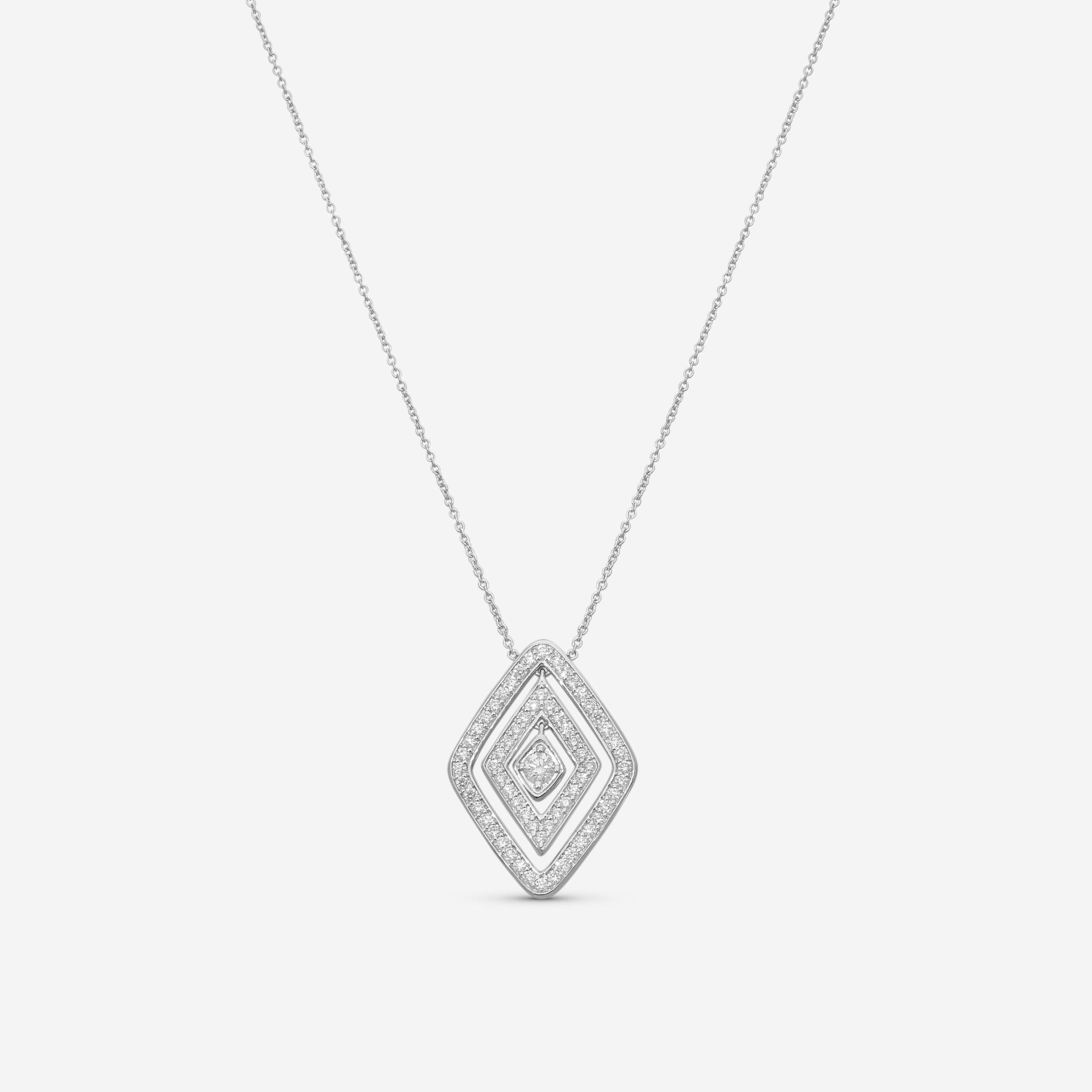 Roberto Coin Diamante 18K White Gold Diamond Pendant Necklace 111484AWCHX0