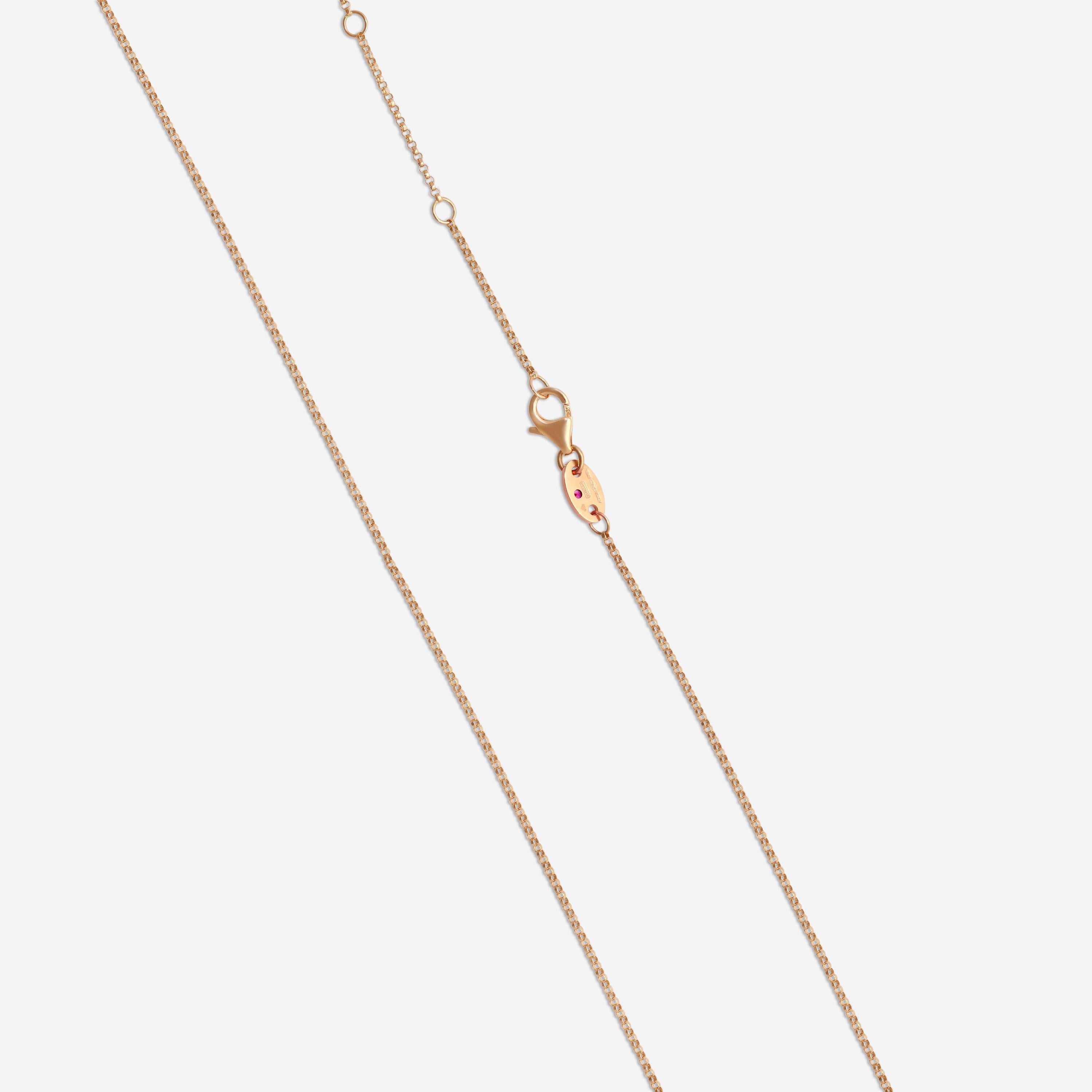 Roberto Coin Cialoma 18K Rose Gold Diamond Small Heart Necklace 7773504AXCHX — view 3