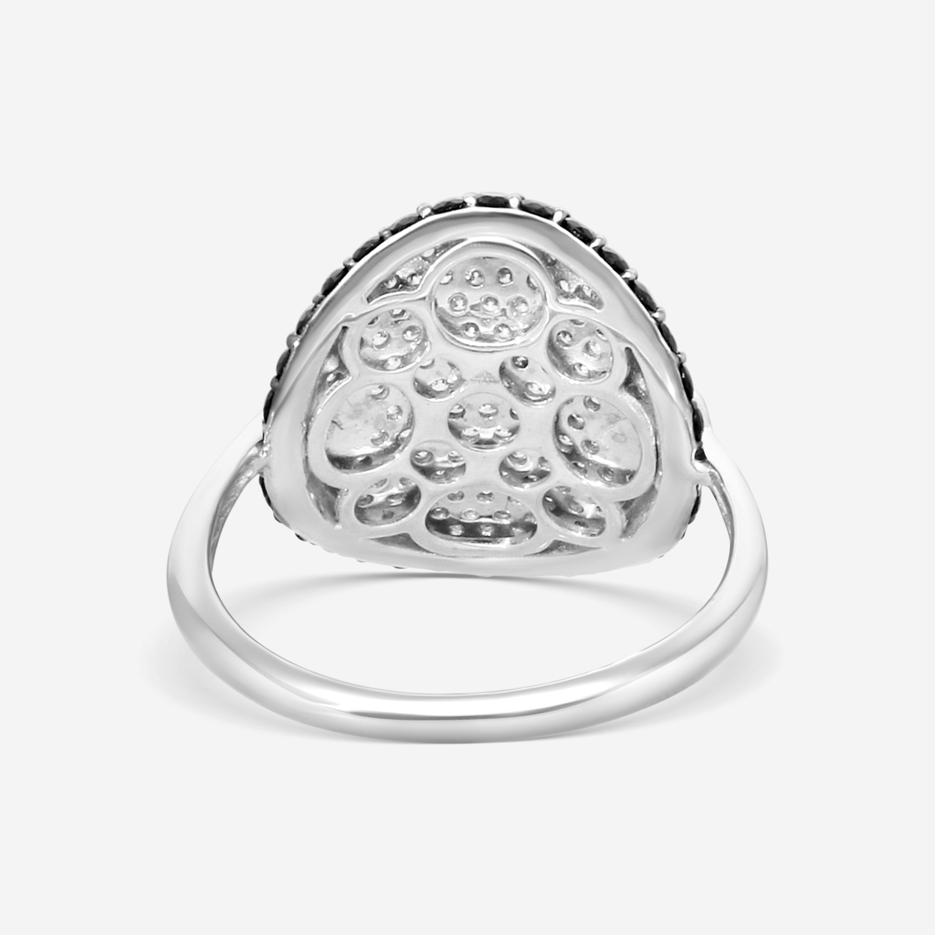 Roberto Coin Fantasia 18K White Gold Diamond & Black Sapphire Ring Sz. 6.5 48811 — view 3