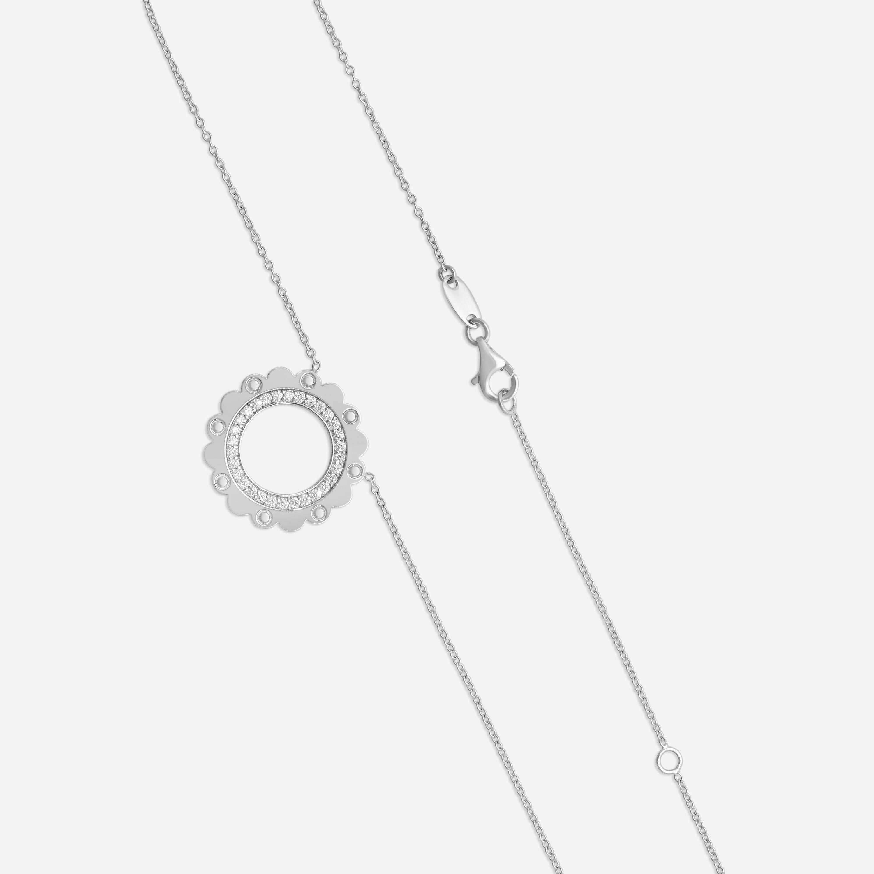 Roberto Coin Gear 18K White Gold Diamond Pendant Necklace 111485AWCHX0 — view 3