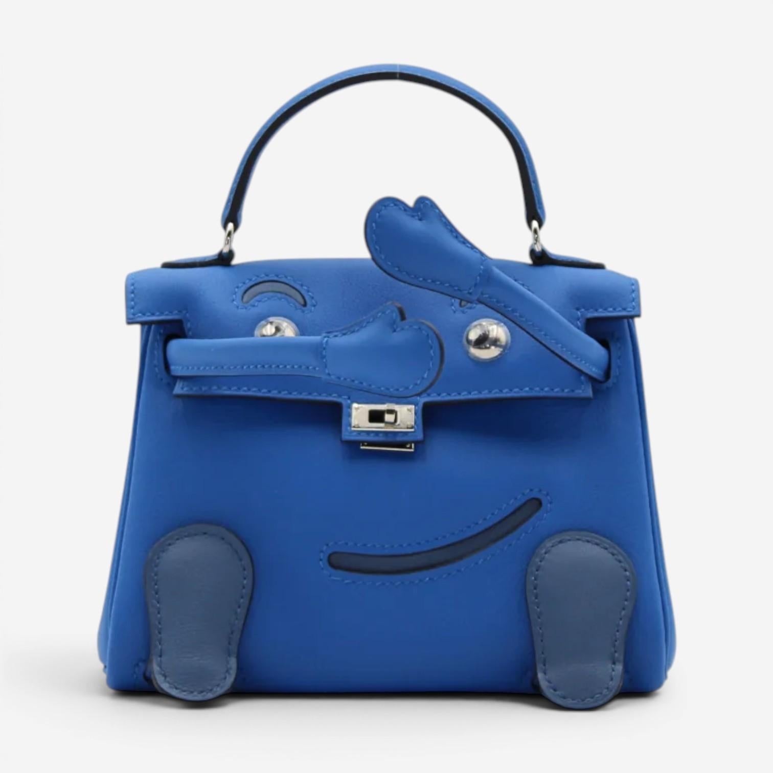 Hermès Kelly Doll Blue Zellige Blue Agate Swift Leather Handbag 079207CK