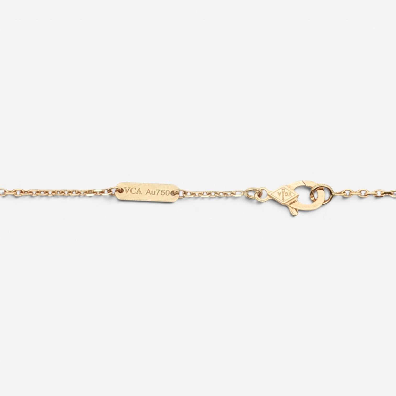 Van Cleef & Arpels Vintage Alhambra 18K Yellow Gold Onyx Pendant Necklace VCARA4 — view 3