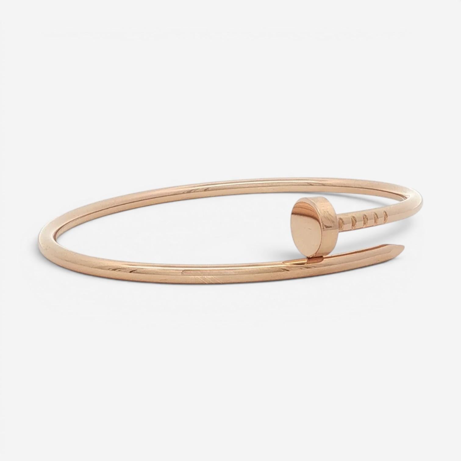Cartier Juste Un Clou 18K Rose Gold Bangle Bracelet B6062515 — view 2