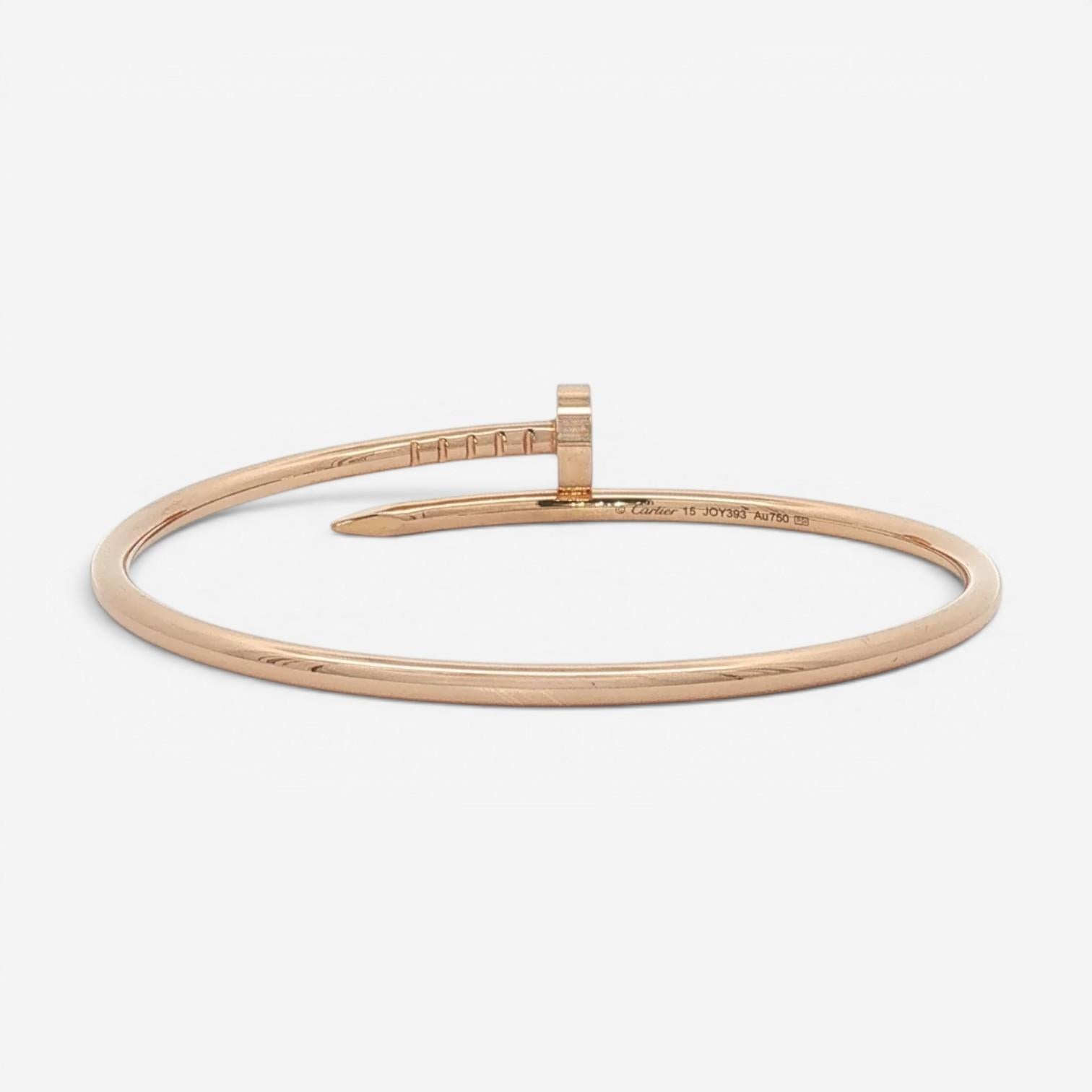 Cartier Juste Un Clou 18K Rose Gold Bangle Bracelet B6062515 — view 3