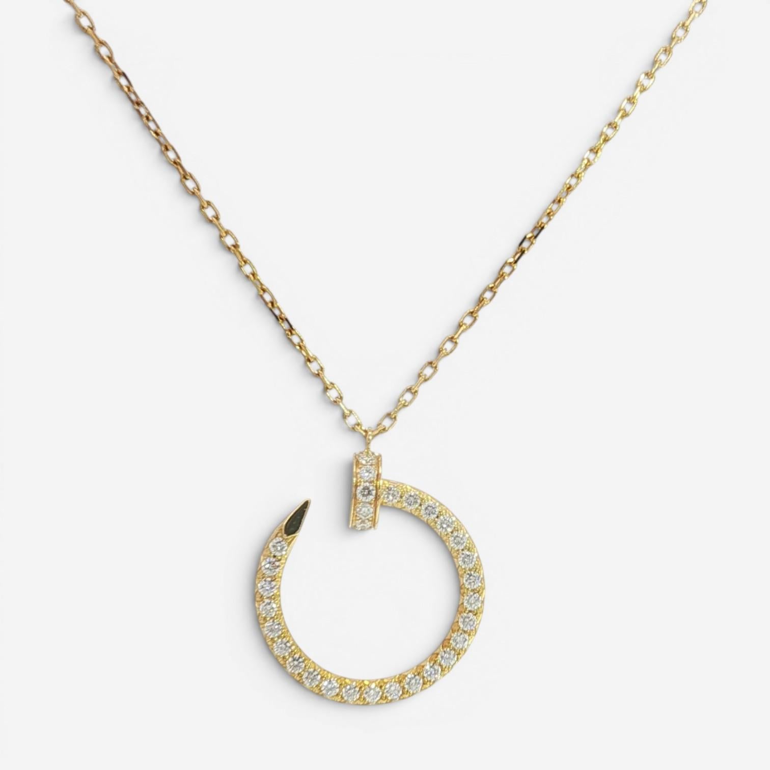 Cartier Juste un Clou 18K Yellow Gold Diamond Pendant Necklace B7224895