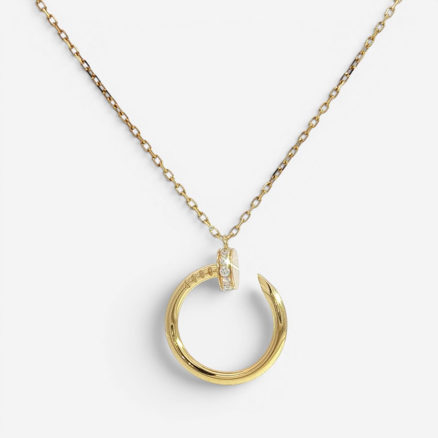 Cartier Juste un Clou 18K Yellow Gold Diamond Pendant Necklace B7224895 — view 2