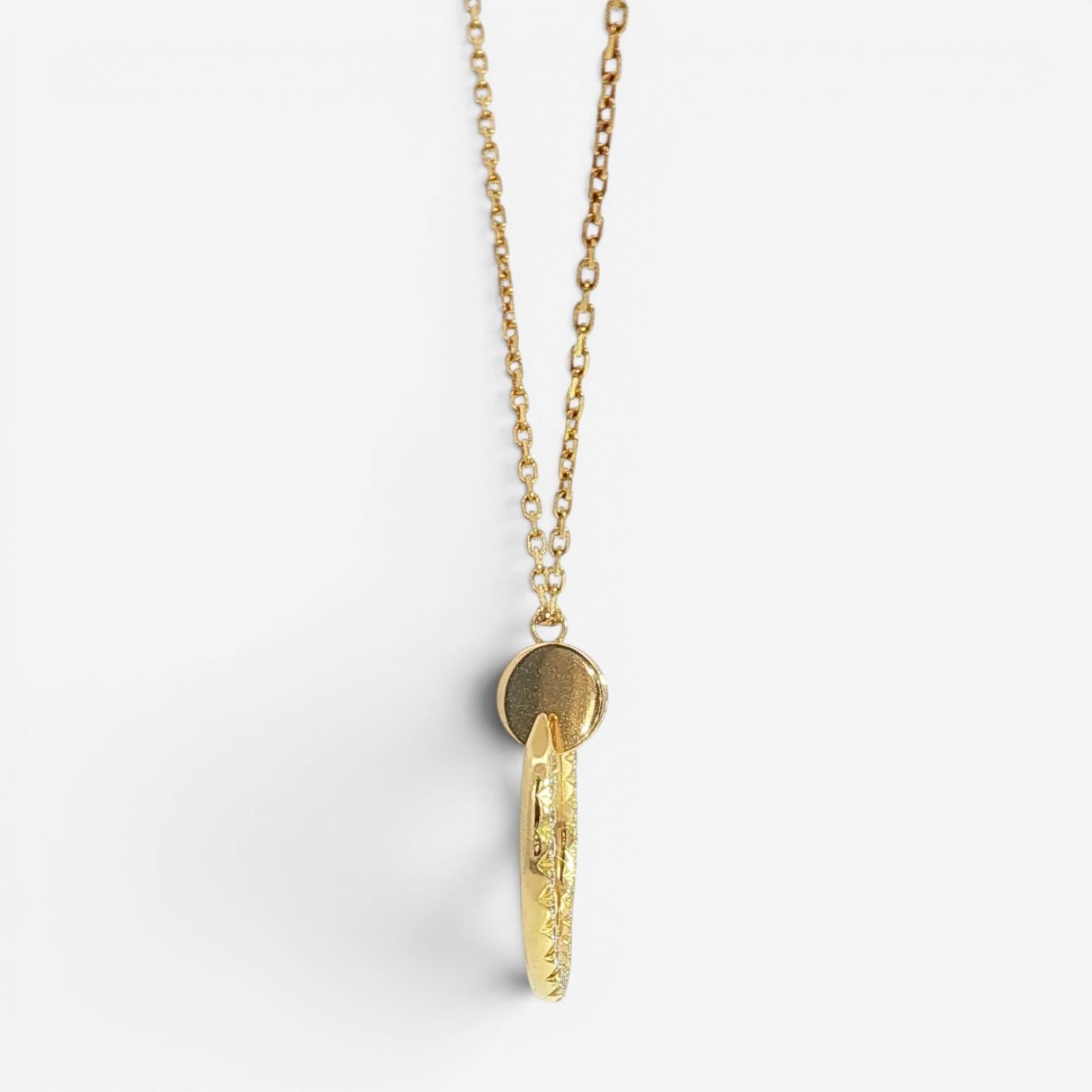 Cartier Juste un Clou 18K Yellow Gold Diamond Pendant Necklace B7224895 — view 3