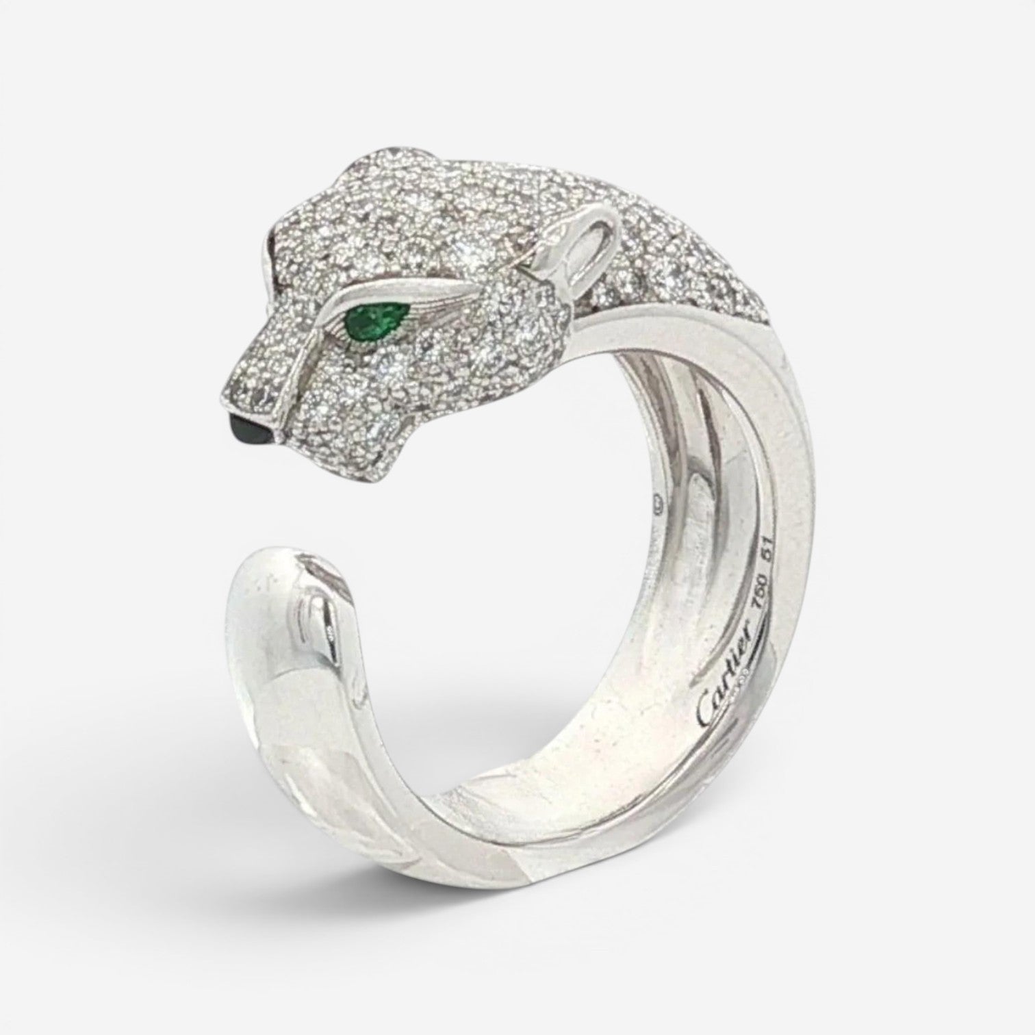 Cartier Panthère de Cartier Medium 18K White Gold Open Ring Sz. 5.5 48823F/N4224