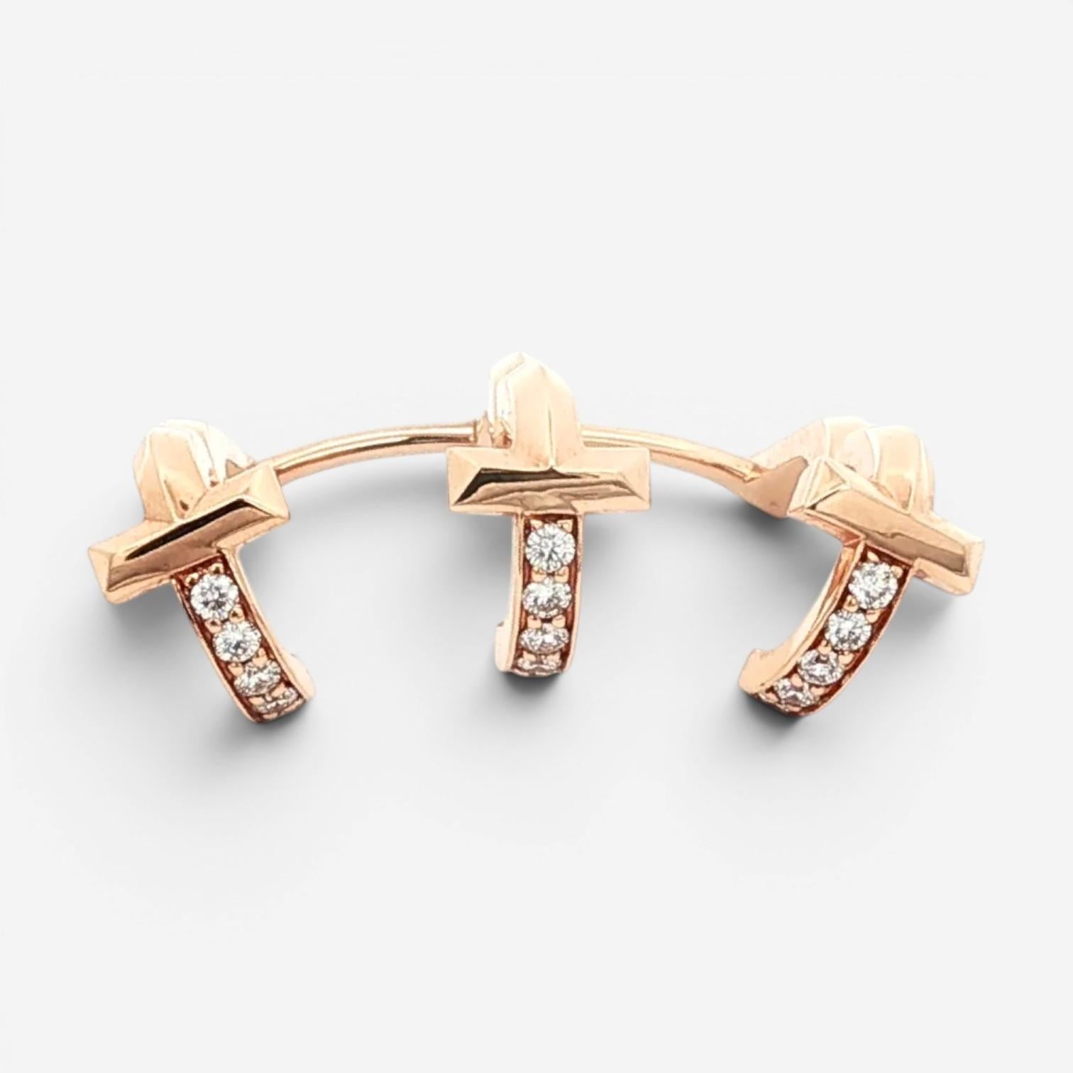 Tiffany & Co. T1 18K Rose Gold Diamond Ear Cuff 2600040242231
