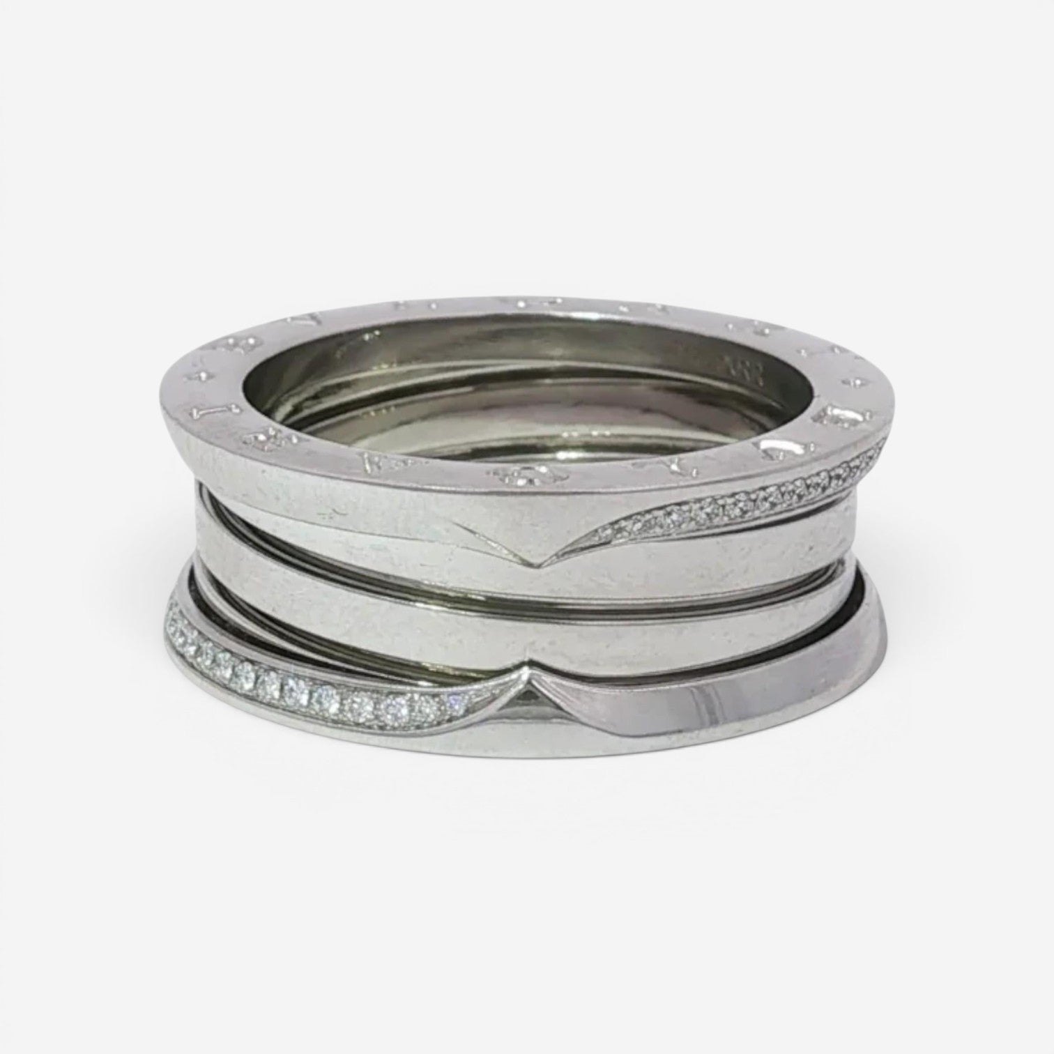 Bulgari B.zero1 18K White Gold Diamond Band Ring Sz. 9.5 Y8AXRR