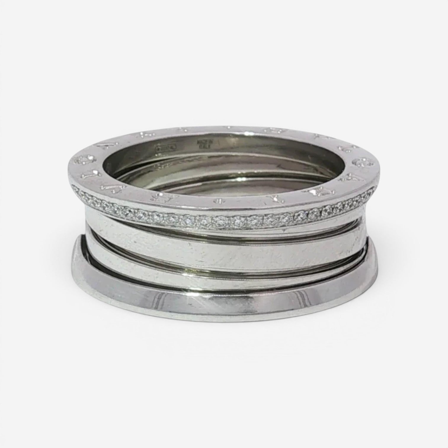 Bulgari B.zero1 18K White Gold Diamond Band Ring Sz. 9.5 Y8AXRR — view 2