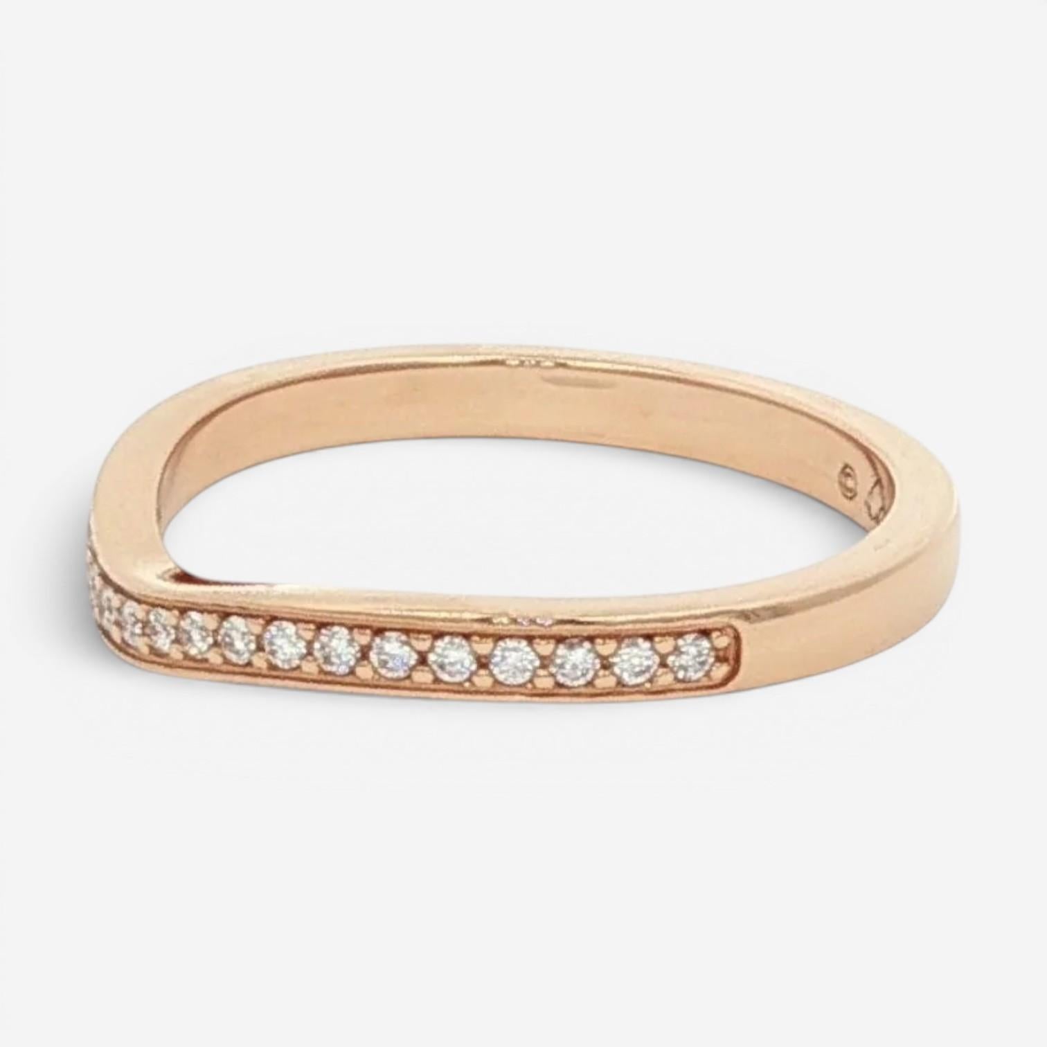 Cartier Ballerina 18K Rose Gold Diamond Curved Band Ring Sz. 5 B4098700 — view 2