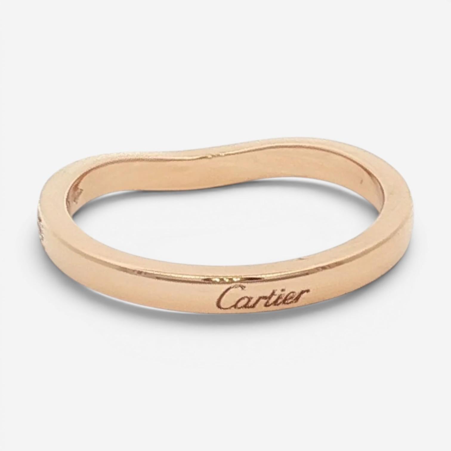 Cartier Ballerina 18K Rose Gold Diamond Curved Band Ring Sz. 5 B4098700 — view 3