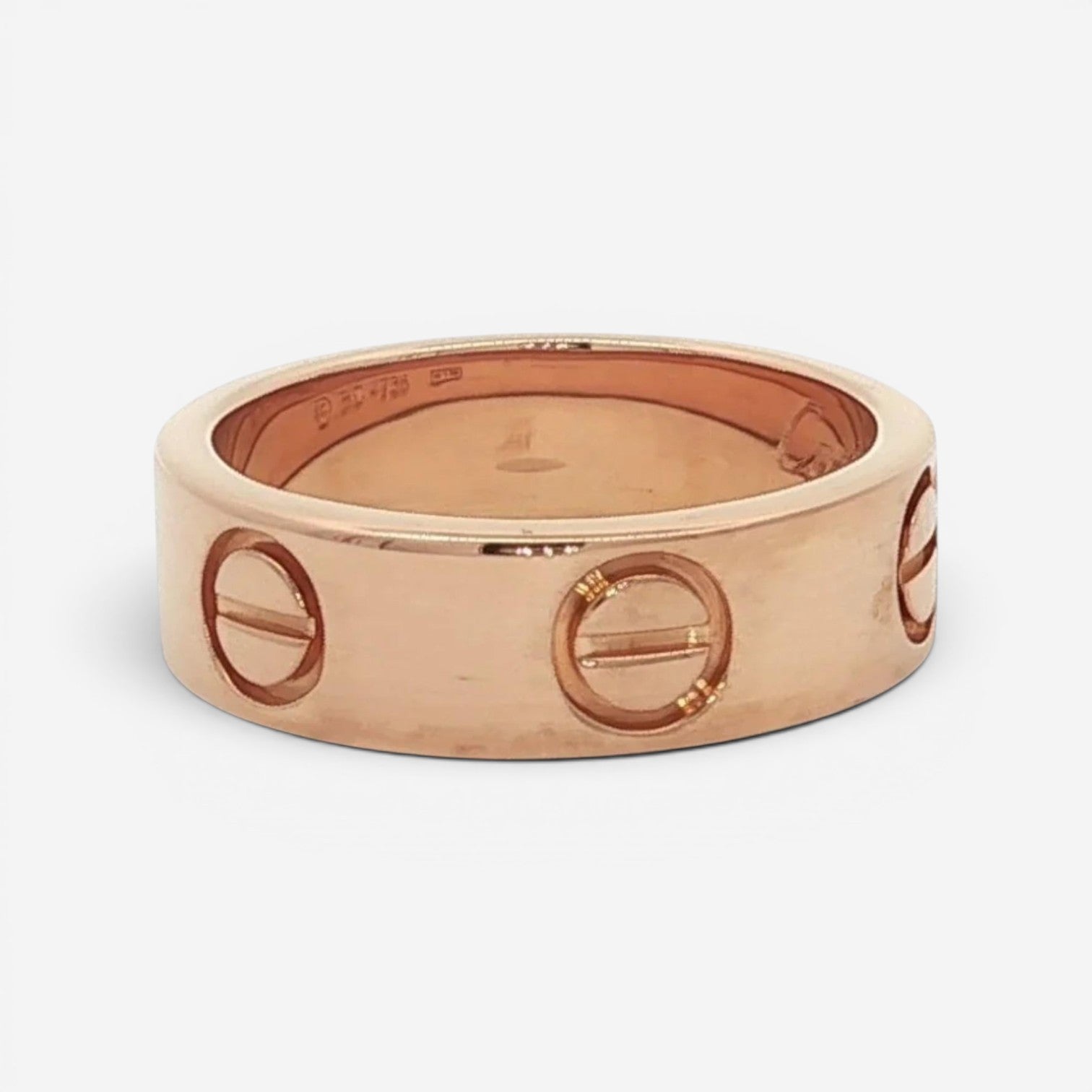 Cartier Love 18K Rose Gold Band Ring Sz. 4.5 CRB4084800 — view 2
