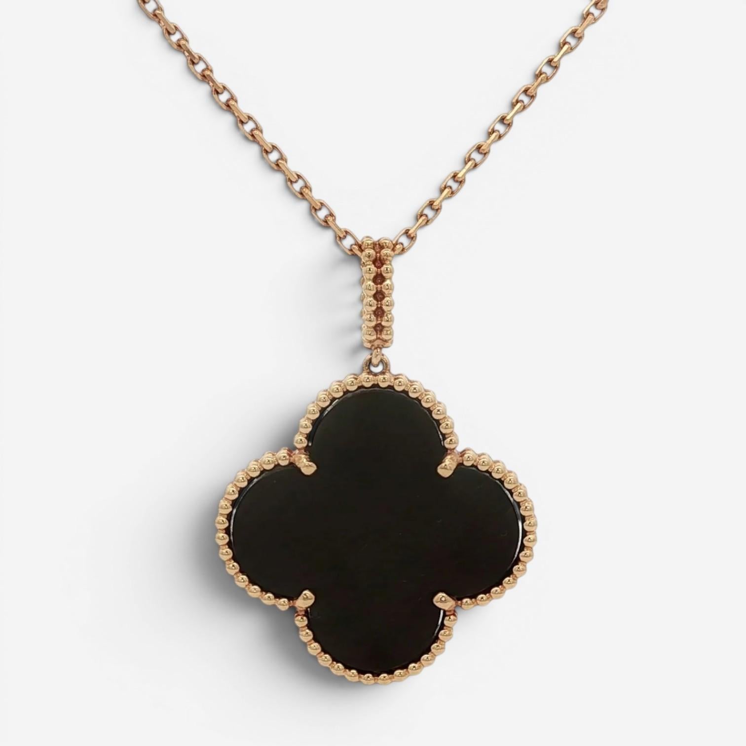 Van Cleef & Arpels Magic Alhambra Letterwood 1 Motif Pendant Necklace VCAR03M700
