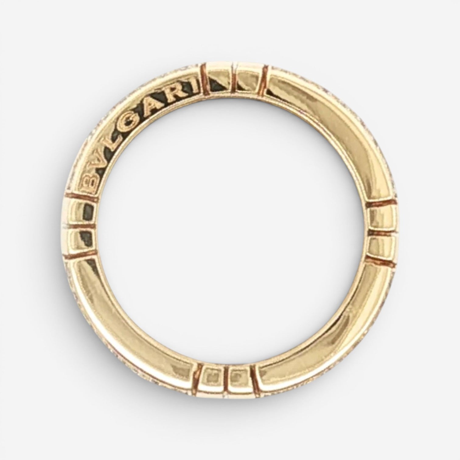 Bulgari Parentesi 18K Yellow Gold Diamond Small Band Ring Sz. 5.75 AN854231 — view 3