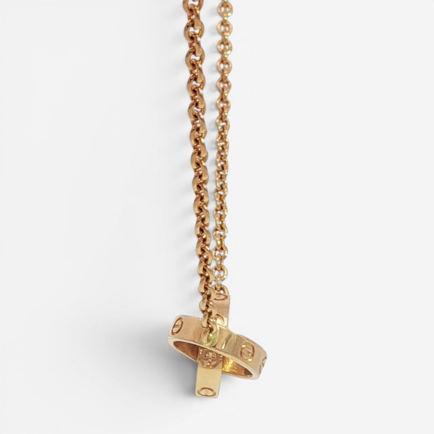 Cartier Love 18K Rose Gold Pendant Necklace B7212300 — view 3