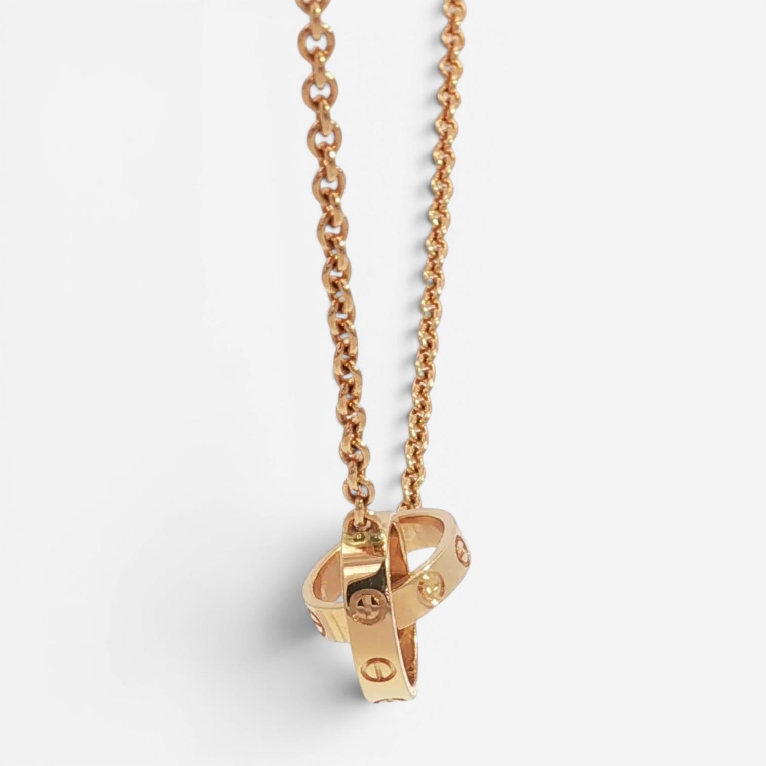 Cartier Love 18K Rose Gold Pendant Necklace B7212300 — view 4