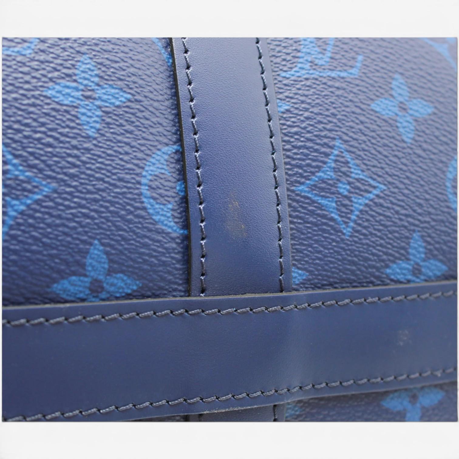 Louis Vuitton Keepall Bandoulière 50 Marron & Blue Monogram Canvas Duffel Bag M4 — view 5