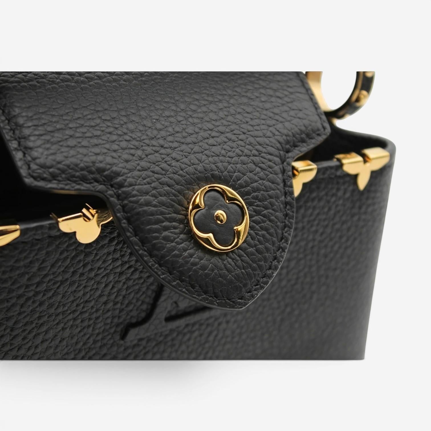 Louis Vuitton Capucines Mini Black Leather Handbag M56669 — view 5